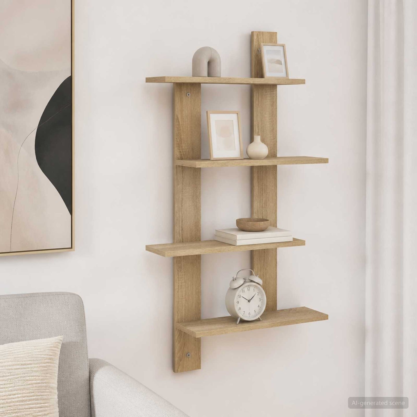 vidaXL Ράφι Τοίχου Sonoma Δρυς 61 x 13,5 x 105 εκ Επεξεργασμένο Ξύλο