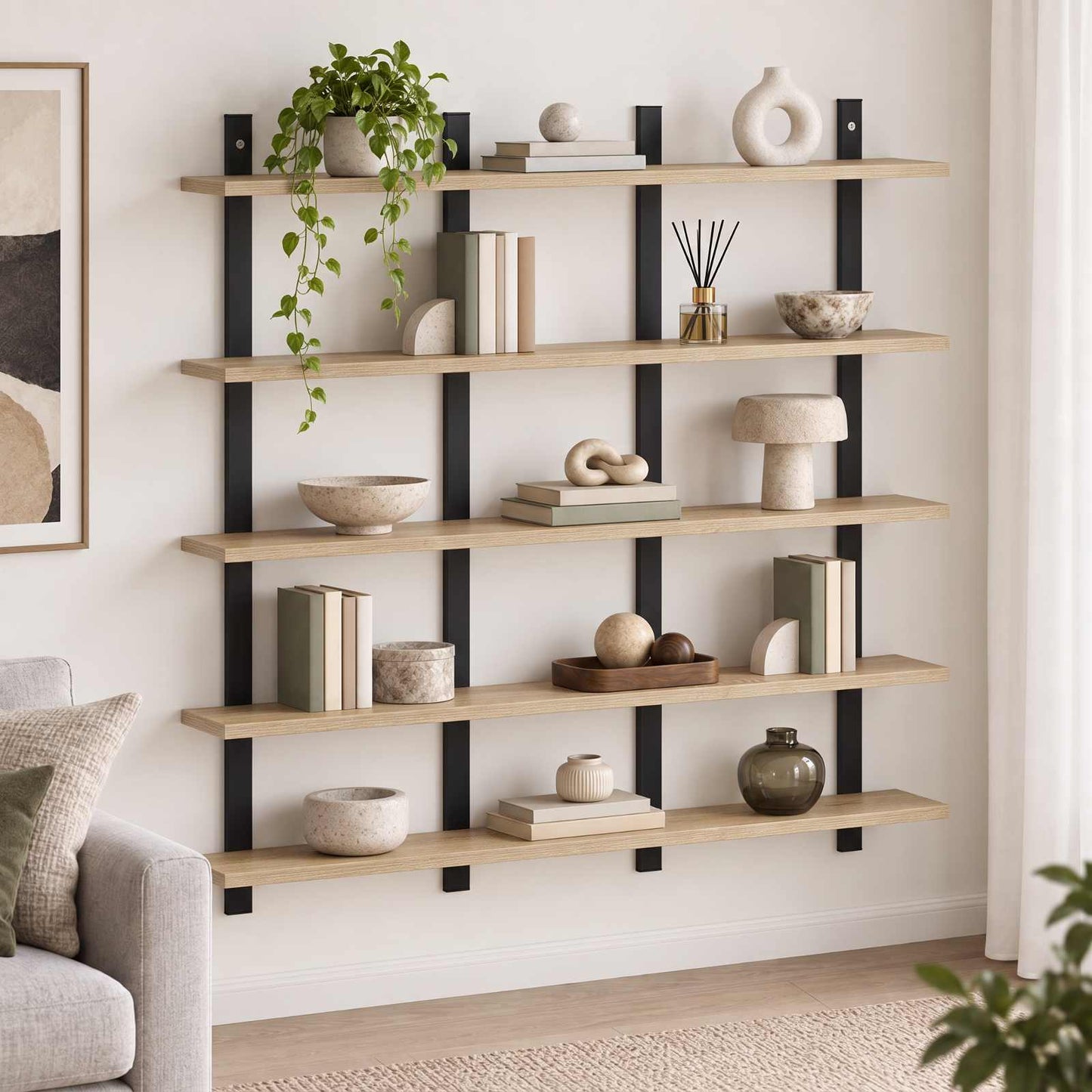 vidaXL Ράφι Τοίχου Sonoma Δρυς 102 x 13.5 x 102 cm Επεξεργασμένο Ξύλο
