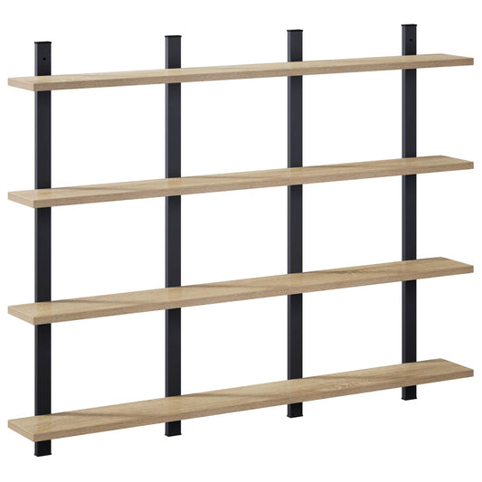 vidaXL Ράφι Τοίχου Sonoma Δρυς 102 x 13.5 x 80 cm Επεξεργασμένο Ξύλο