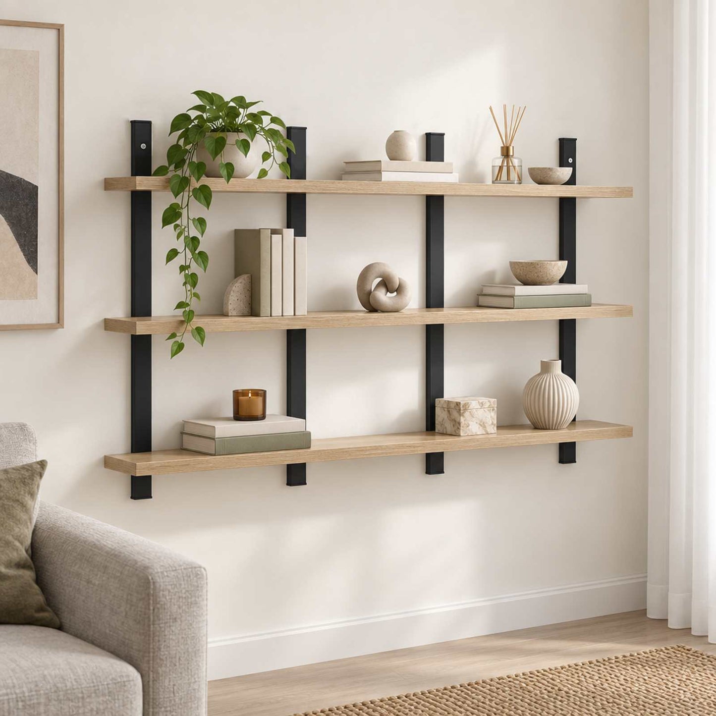vidaXL Ράφι Τοίχου Sonoma Δρυς 102 x 13.5 x 58 cm Επεξεργασμένο Ξύλο