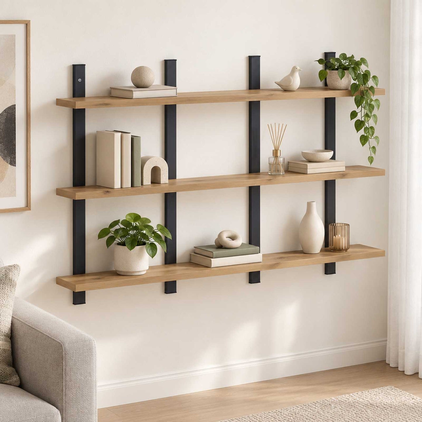 vidaXL Ράφι Τοίχου Artisan Δρυς 102 x 13.5 x 58 cm Επεξεργασμένο Ξύλο