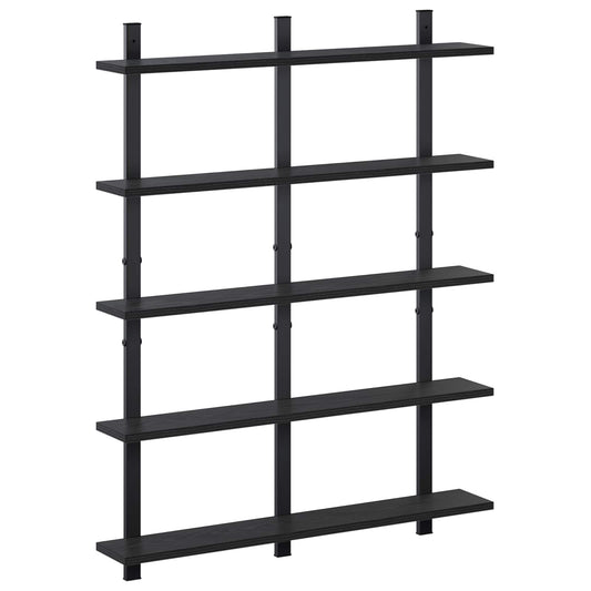 vidaXL Ράφι Τοίχου Μαύρη Δρυς 79.5 x 13.5 x 102 cm Επεξεργασμένο Ξύλο