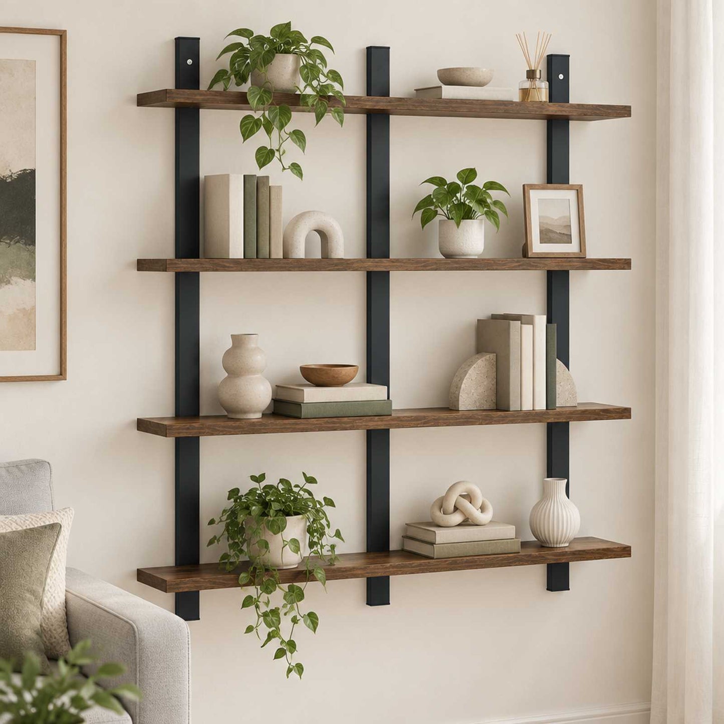 vidaXL Ράφι Τοίχου Καπνισμένο Ξύλο Δρυός 79,5 x 13,5 x 80 cm