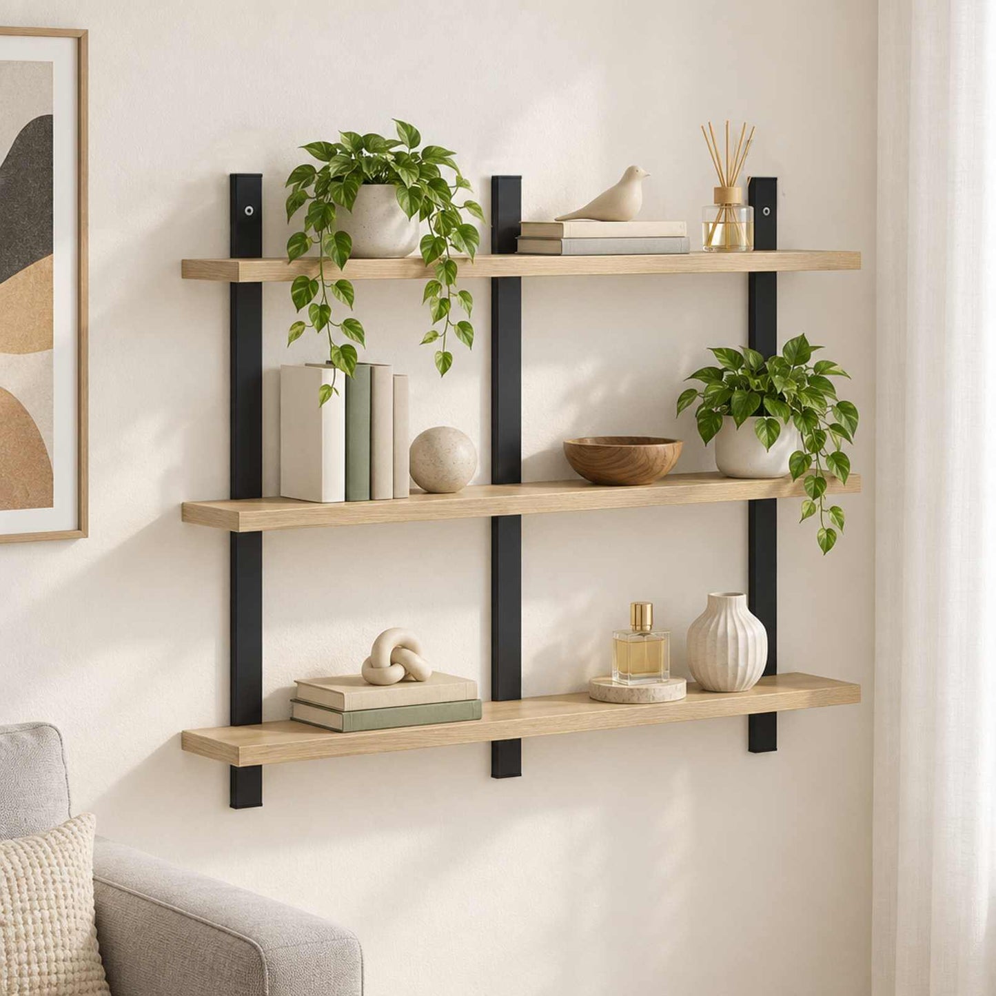 vidaXL Ράφι Τοίχου Sonoma Δρυς 79.5 x 13.5 x 58 cm Επεξεργασμένο Ξύλο