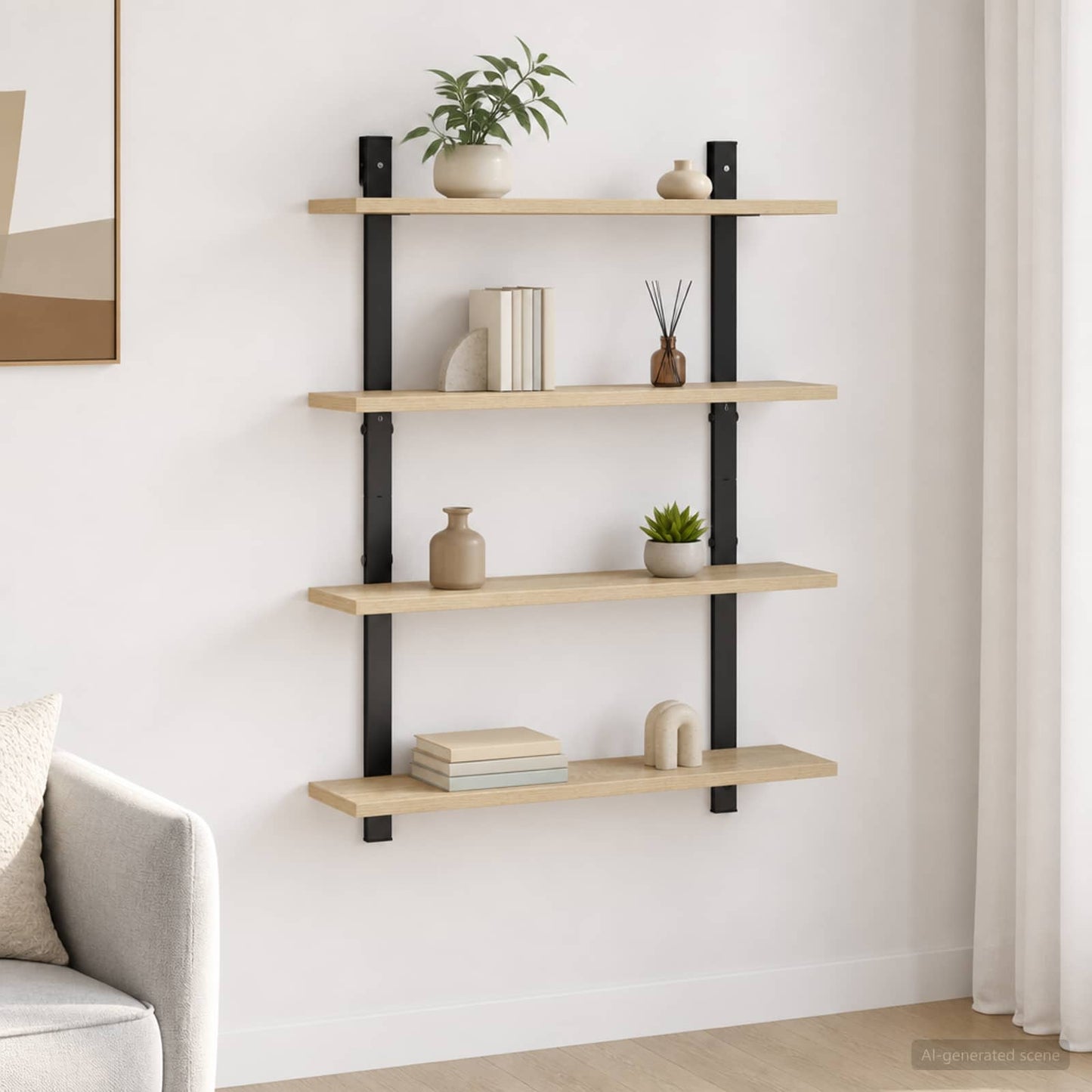 vidaXL Ράφι Τοίχου Sonoma Δρυς 60.5 x 13.5 x 80.5 cm