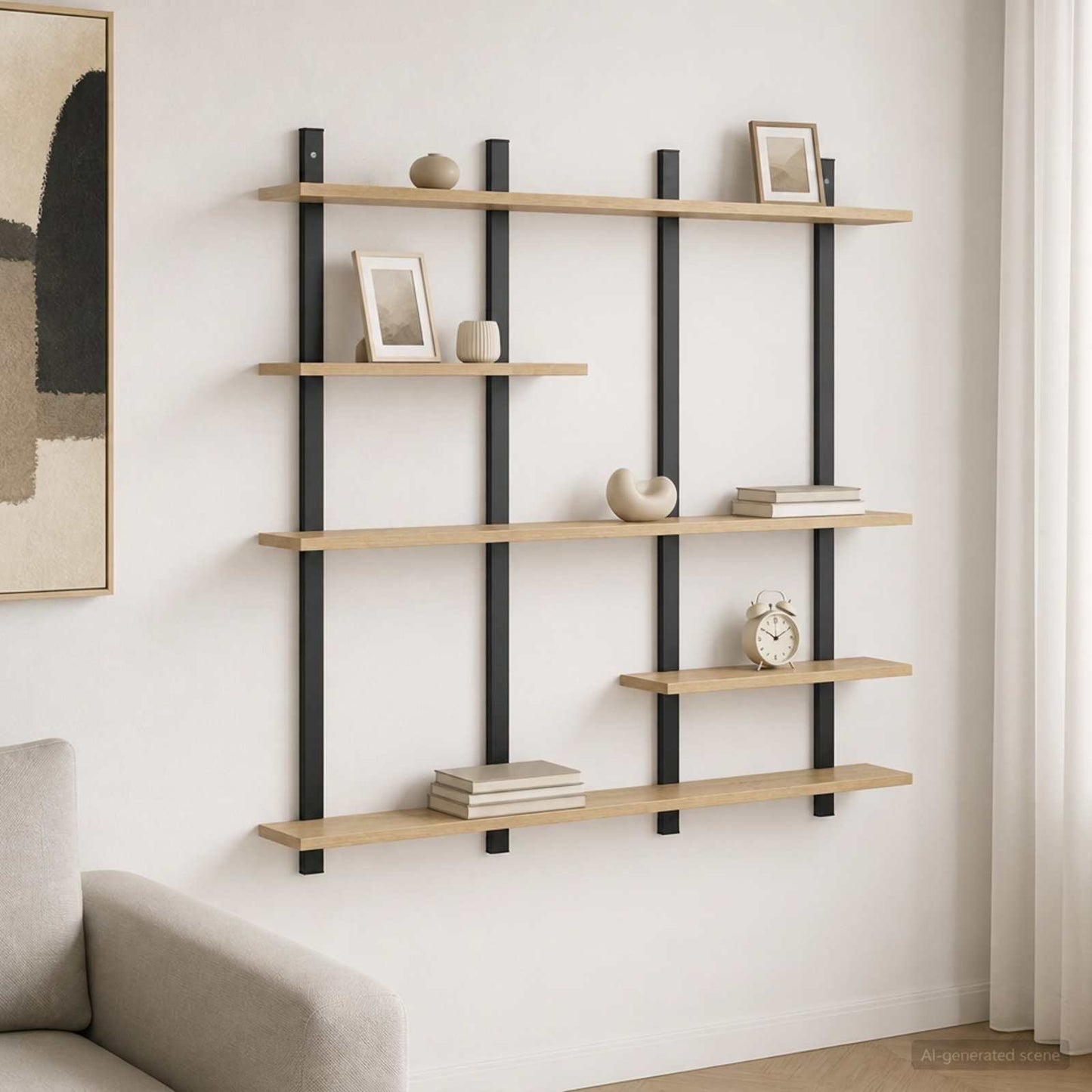 vidaXL Ράφι Τοίχου Sonoma Δρυς 102 x 13.5 x 102.5 cm
