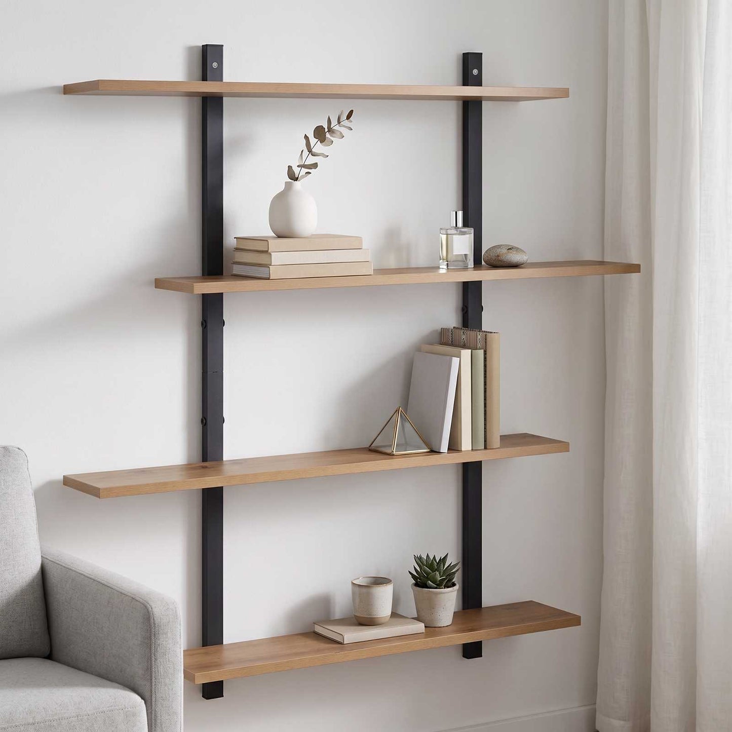 vidaXL Ράφι Τοίχου Artisan Δρυς 100 x 13.5 x 101 cm Επεξεργασμένο Ξύλο