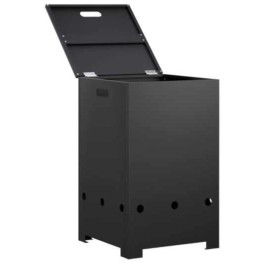 vidaXL Κάλυμμα φιάλης προπανίου 40 x 40 x 66 cm Ατσάλι Μαύρο