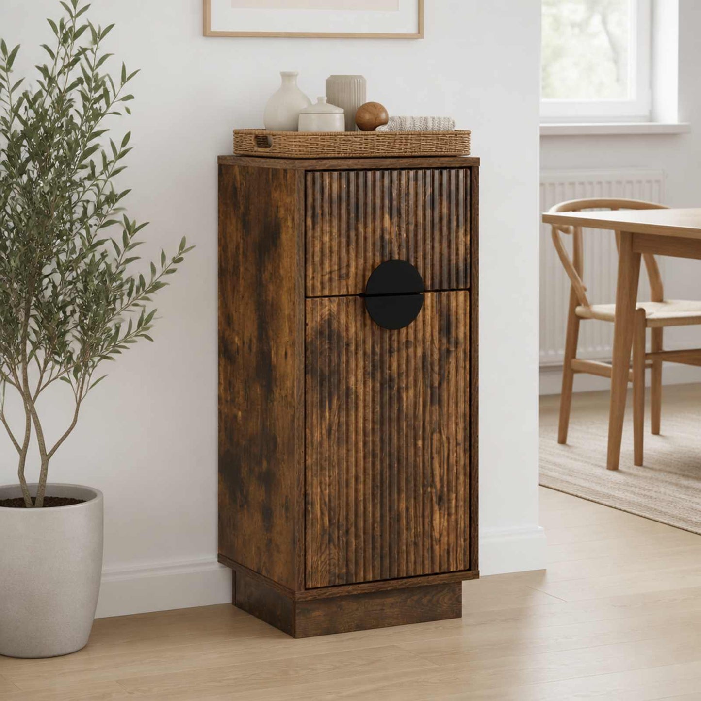 vidaXL Πλαϊνό γραφείο VENRAY Καπνισμένο Ξύλο Δρυός 35 x 33 x 77,5 cm