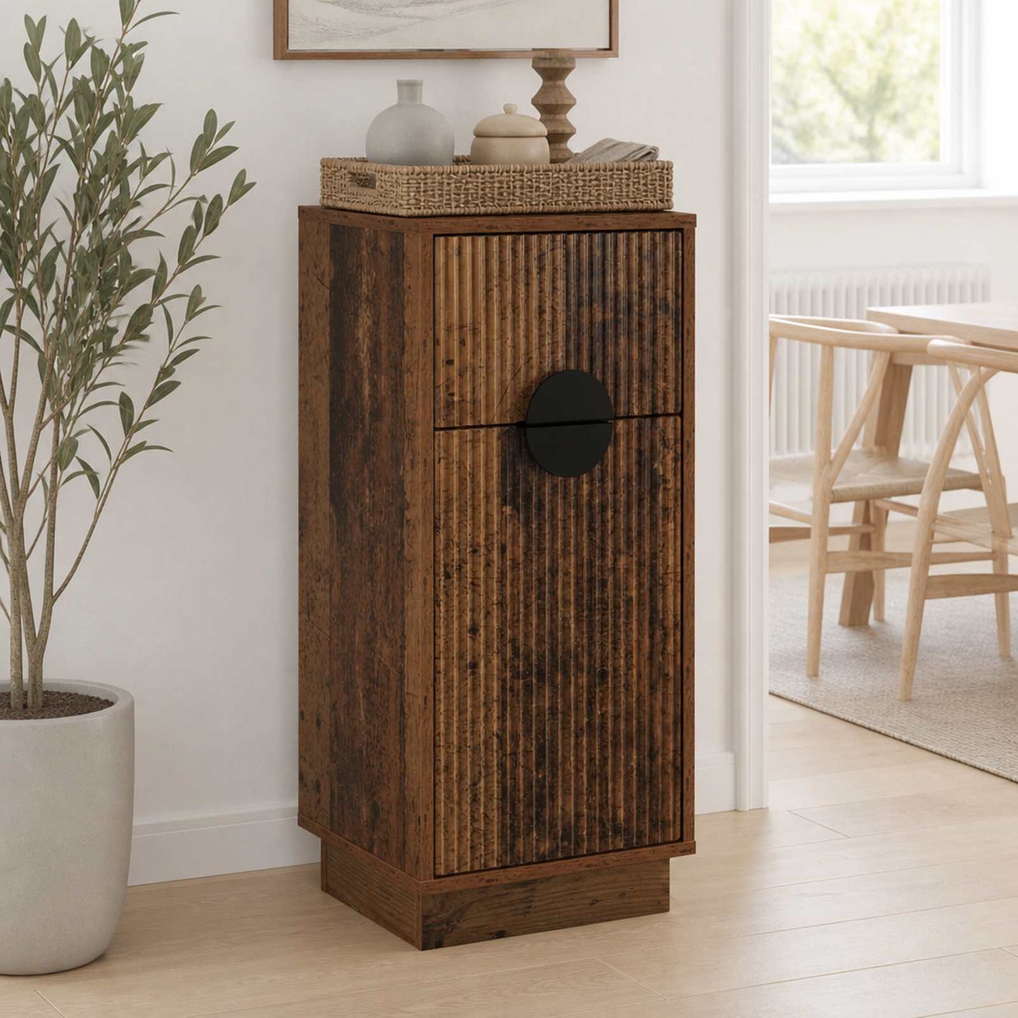 vidaXL Πλαϊνό γραφείο VENRAY Παλαιωμένο ξύλο 35 x 33 x 77,5 cm