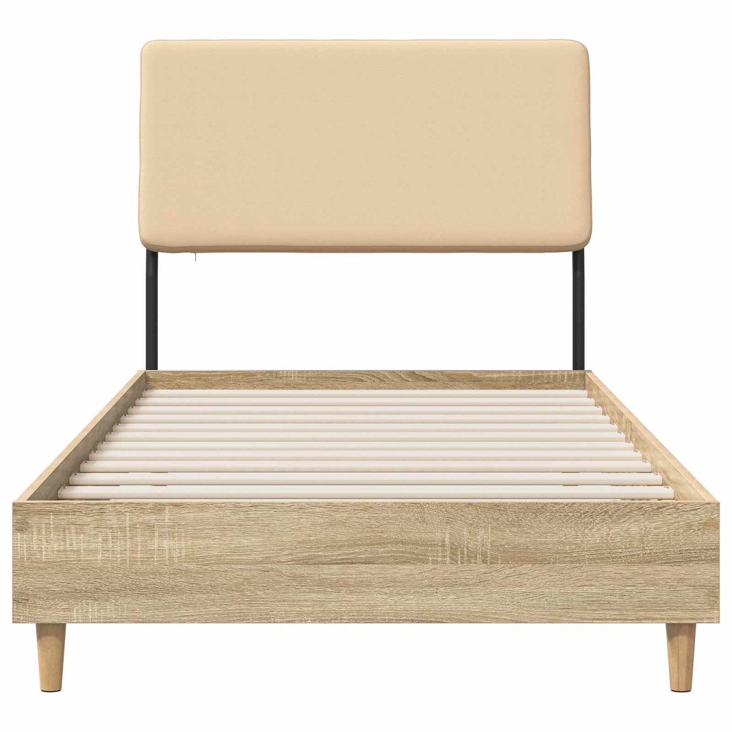vidaXL Μονό κρεβάτι με κεφαλάρι Sonoma oak και κρεμ 90 x 200 cm