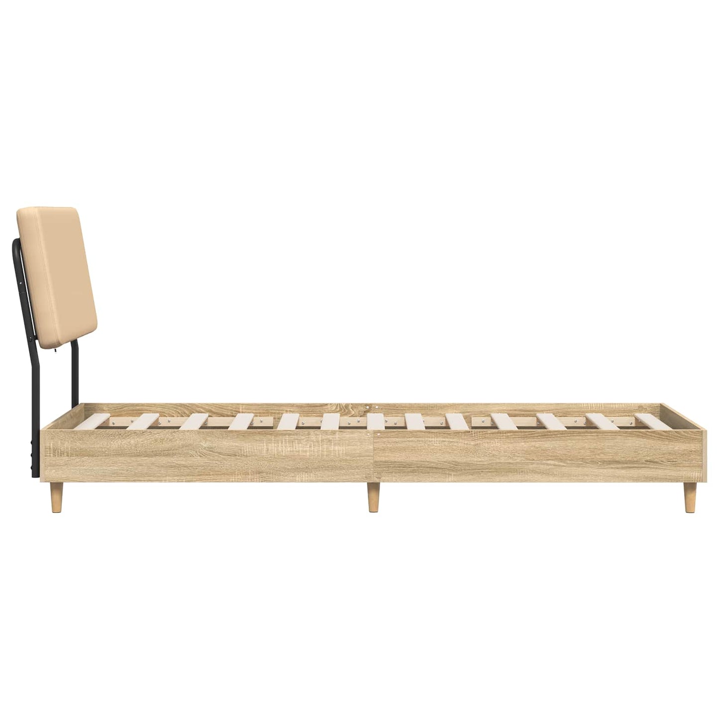 vidaXL Μονό κρεβάτι με κεφαλάρι Sonoma oak και κρεμ 90 x 200 cm