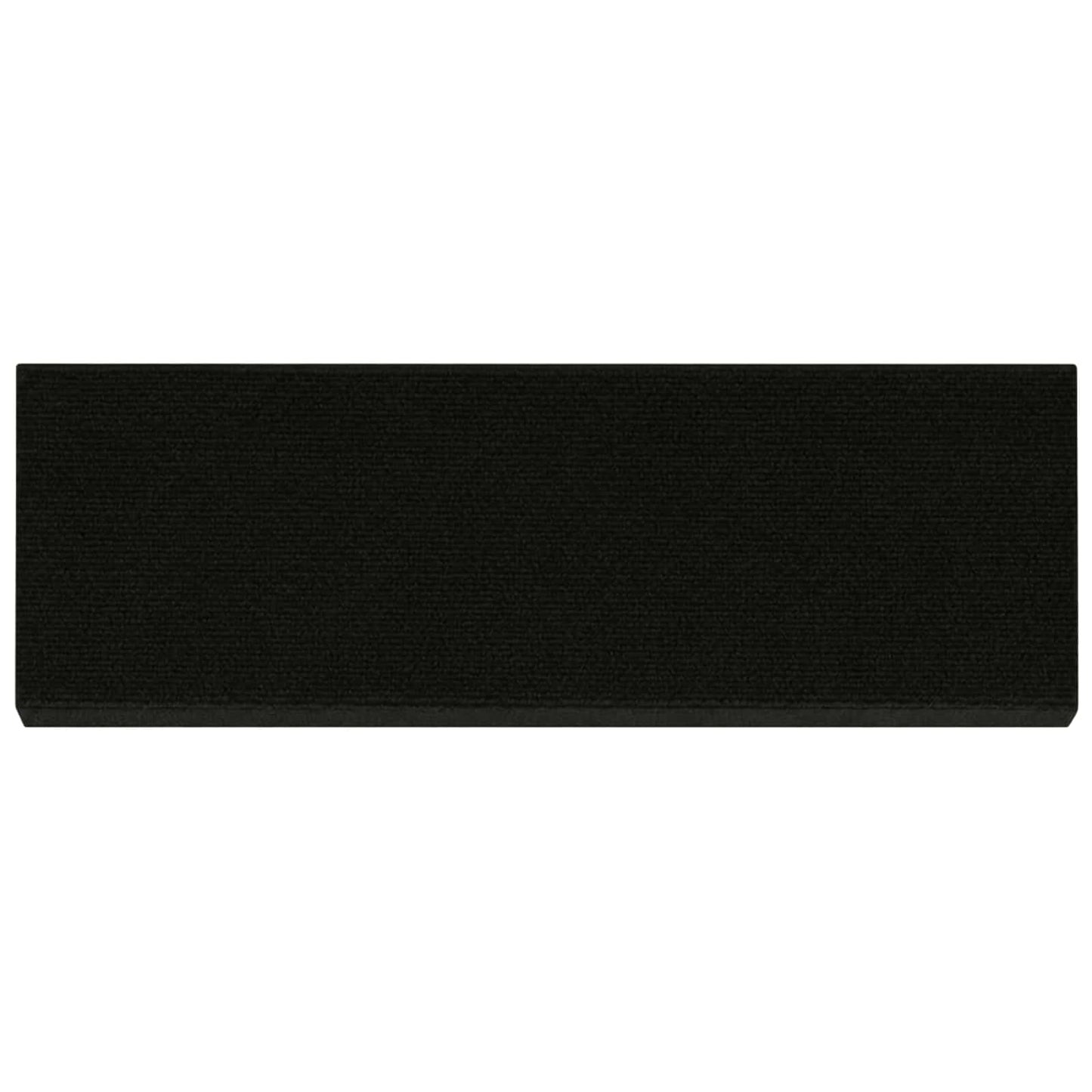 vidaXL Πατάκια σκάλας 15 τμχ. 65 x 21 x 4 cm Μαύρο Πολυεστέρας