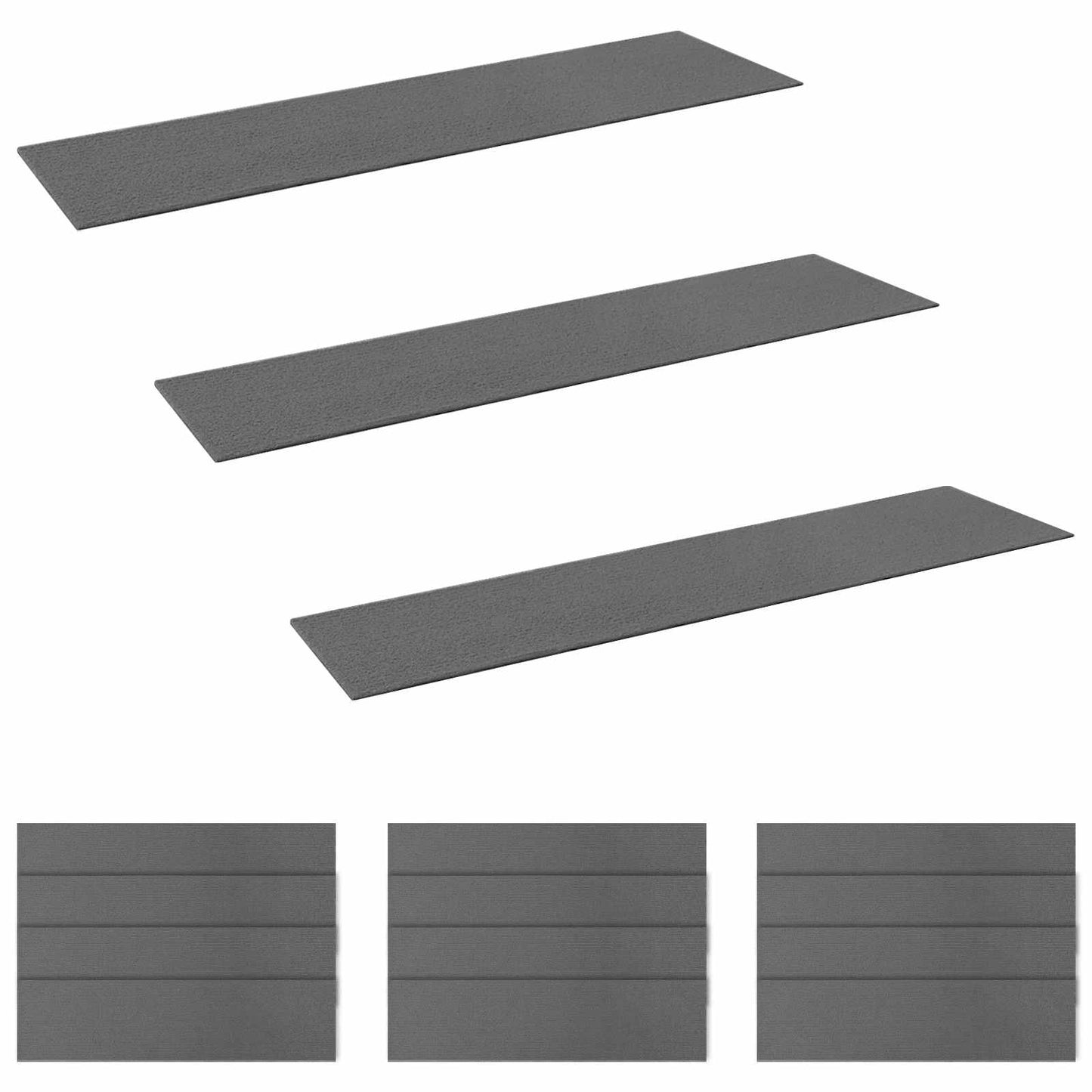 vidaXL Πατάκια σκάλας 15 τμχ. 76 x 20 cm Ανοιχτό γκρι Πολυεστέρας