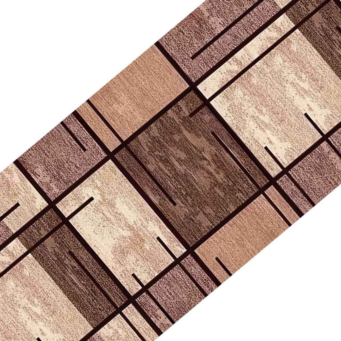 vidaXL Πατάκια σκάλας 15 τμχ. 76 x 20 cm Καφέ Πολυεστέρας Ορθογώνιος