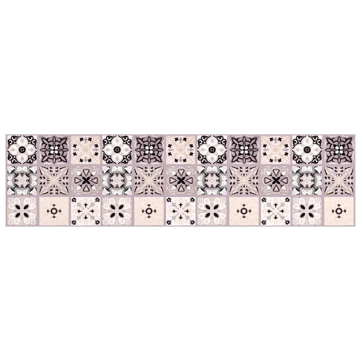 vidaXL Πατάκια σκάλας 15 τμχ. 76 x 20 cm Γκρι και Μαύρο Πολυεστέρας