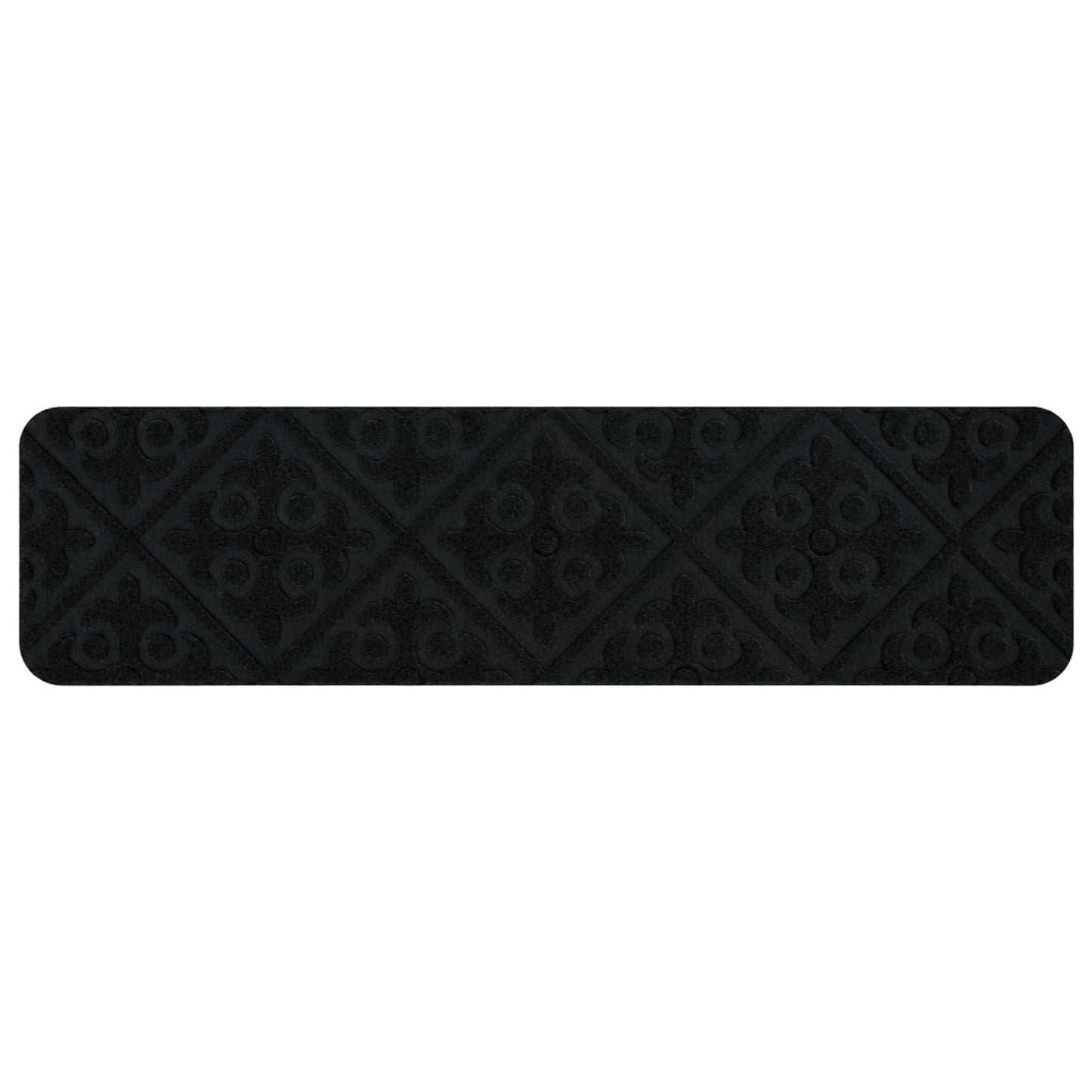 vidaXL Πατάκια σκάλας 15 τμχ. 76 x 20 cm Μαύρο Πολυεστέρας Ορθογώνιος