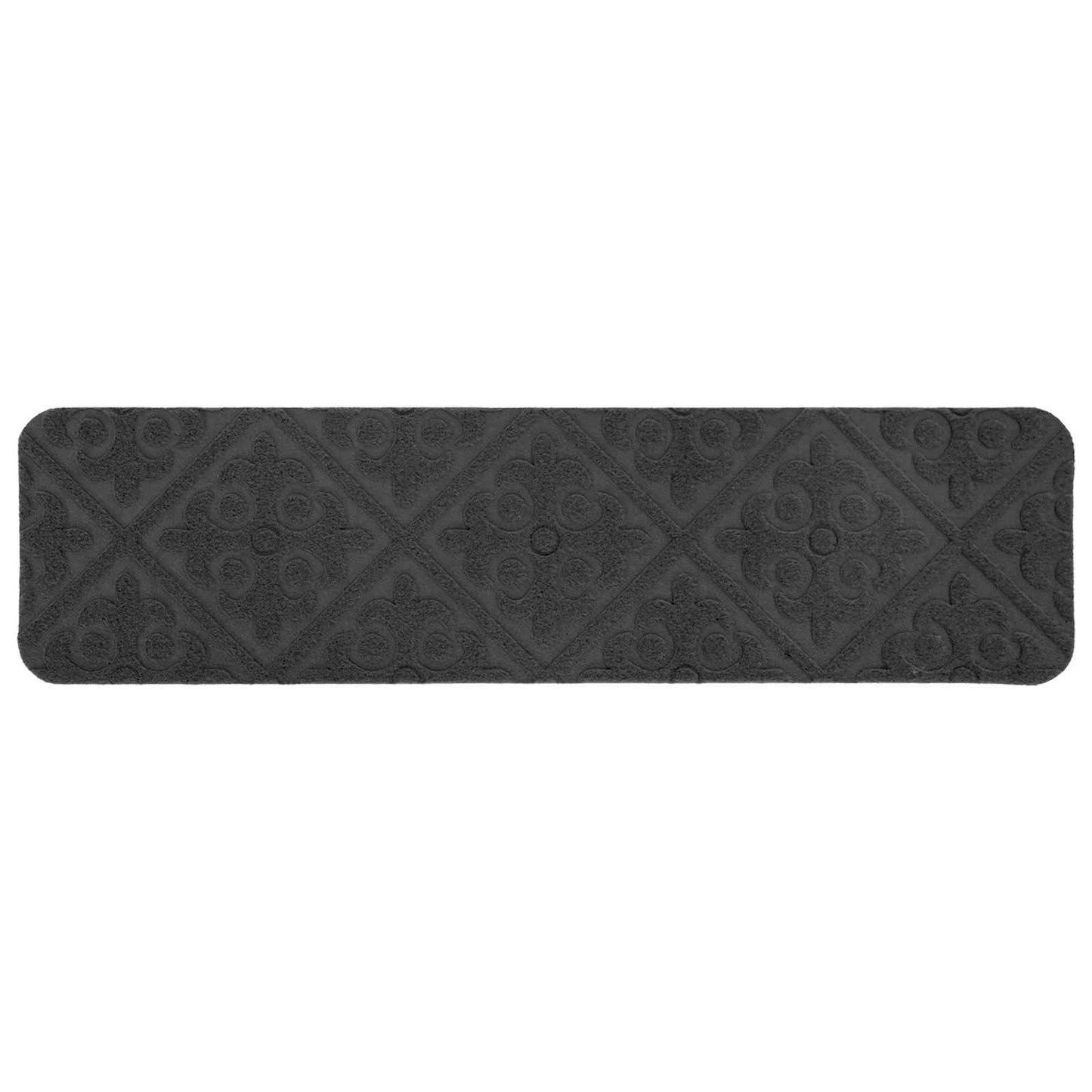 vidaXL Πατάκια σκάλας 15 τμχ. 76 x 20 cm Σκούρο Γκρι Πολυεστέρας