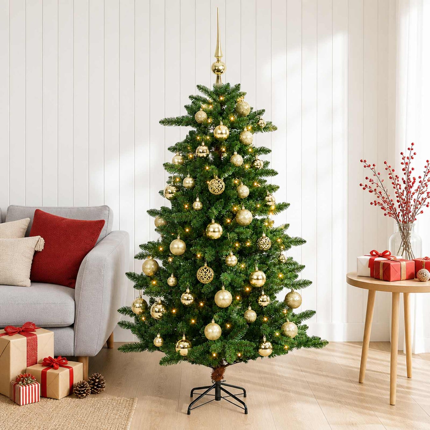 vidaXL Artificial Christmas Tree with Bauble 150 εκ. 150 LED