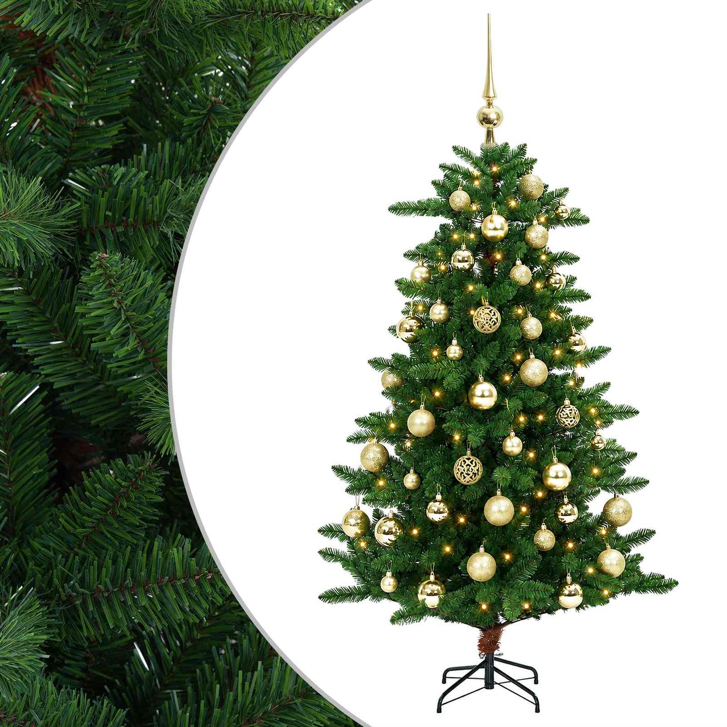 vidaXL Artificial Christmas Tree with Bauble 150 εκ. 150 LED