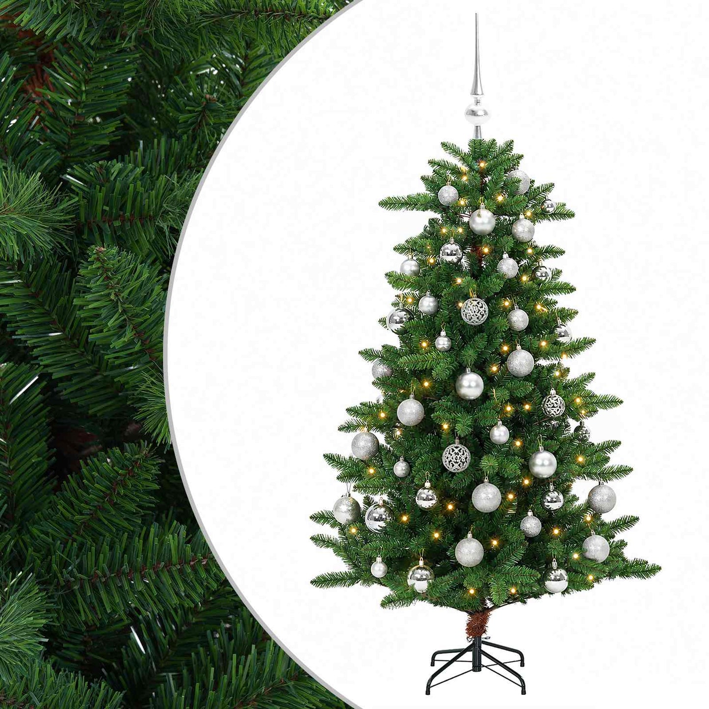 vidaXL Artificial Christmas Tree with Bauble 120 εκ. 150 LED