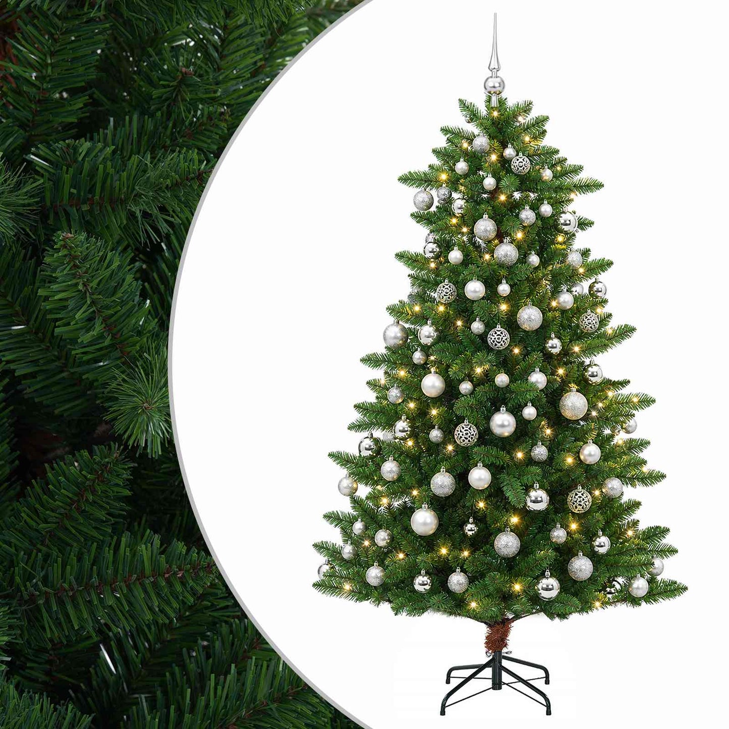 vidaXL Artificial Christmas Tree with Bauble 240 εκ. 300 LED