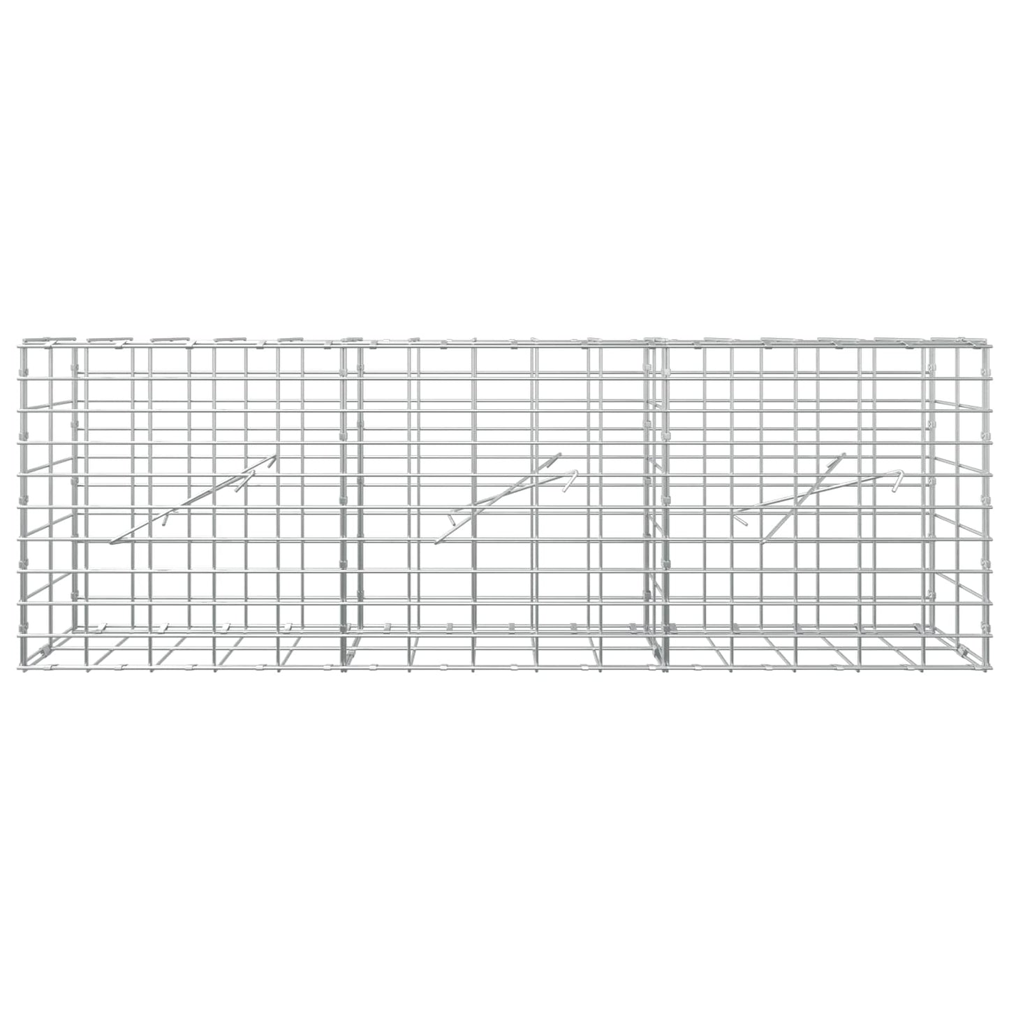 vidaXL Γκαμπιόν με σύρμα 3,5 mm και πλέγμα 5x10 cm 150x10x50 εκ