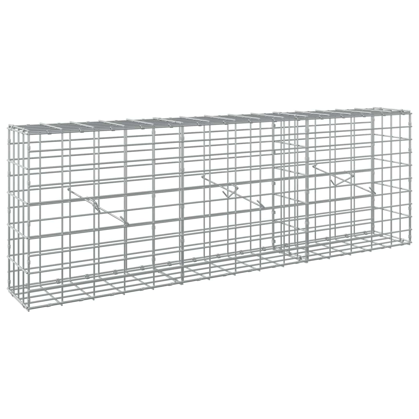 vidaXL Γκαμπιόν με σύρμα 3,5 mm και πλέγμα 5x10 cm 150x20x50 εκ