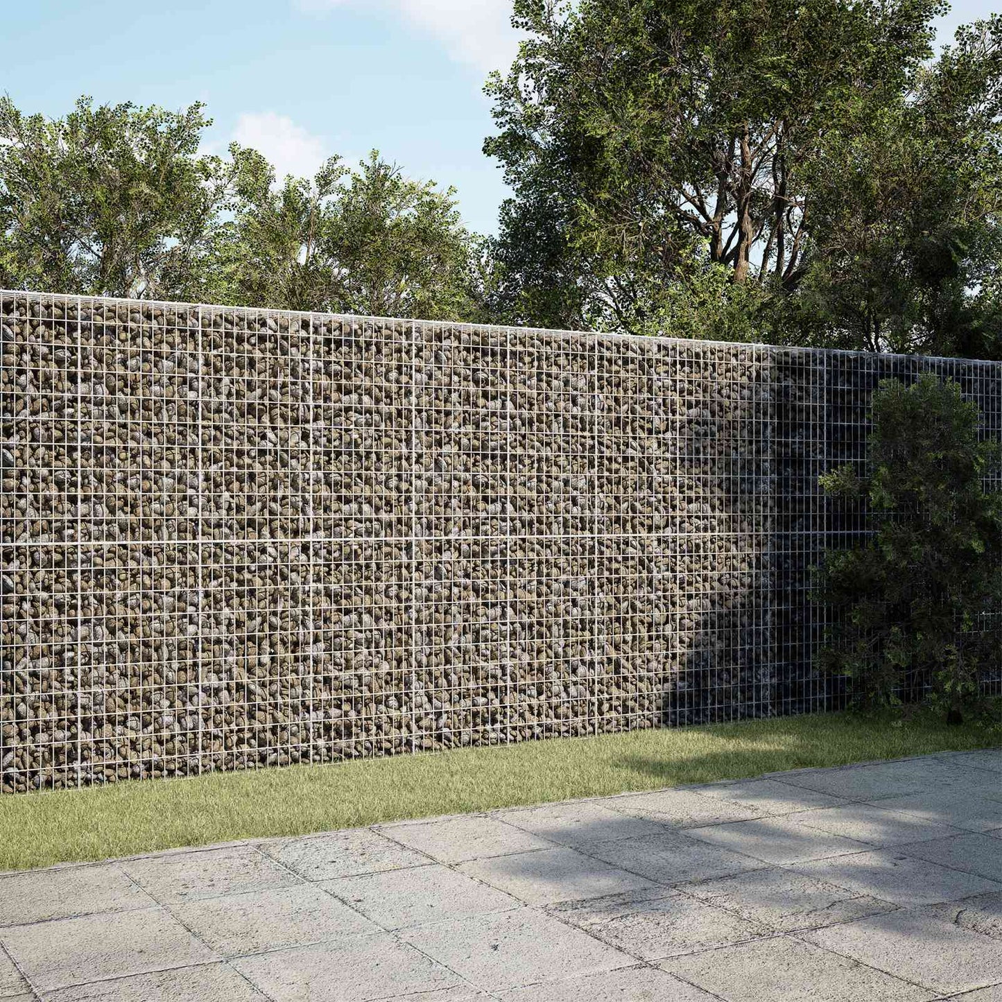 vidaXL Γκαμπιόν με σύρμα 3,5 mm και πλέγμα 5x10 cm 350x30x200 εκ