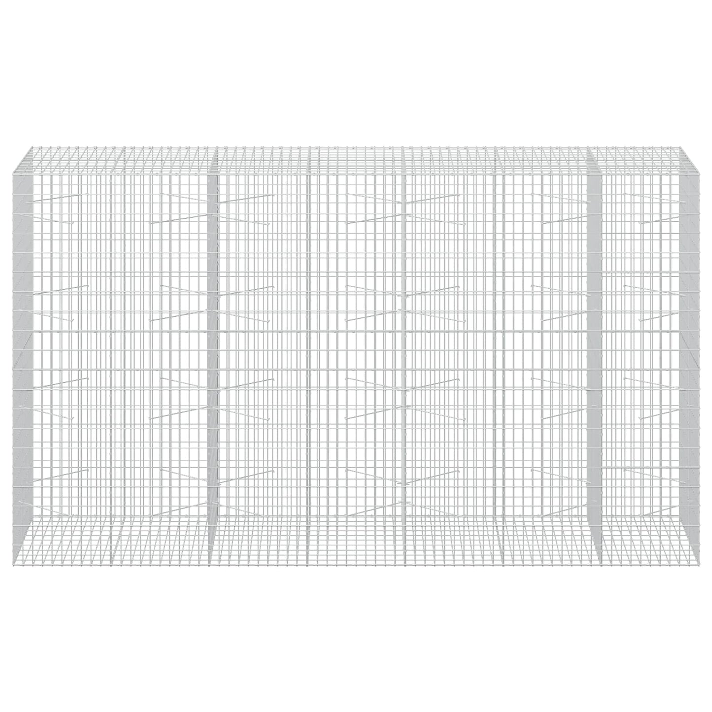 vidaXL Γκαμπιόν με σύρμα 3,5 mm και πλέγμα 5x10 cm 350x100x200 εκ.