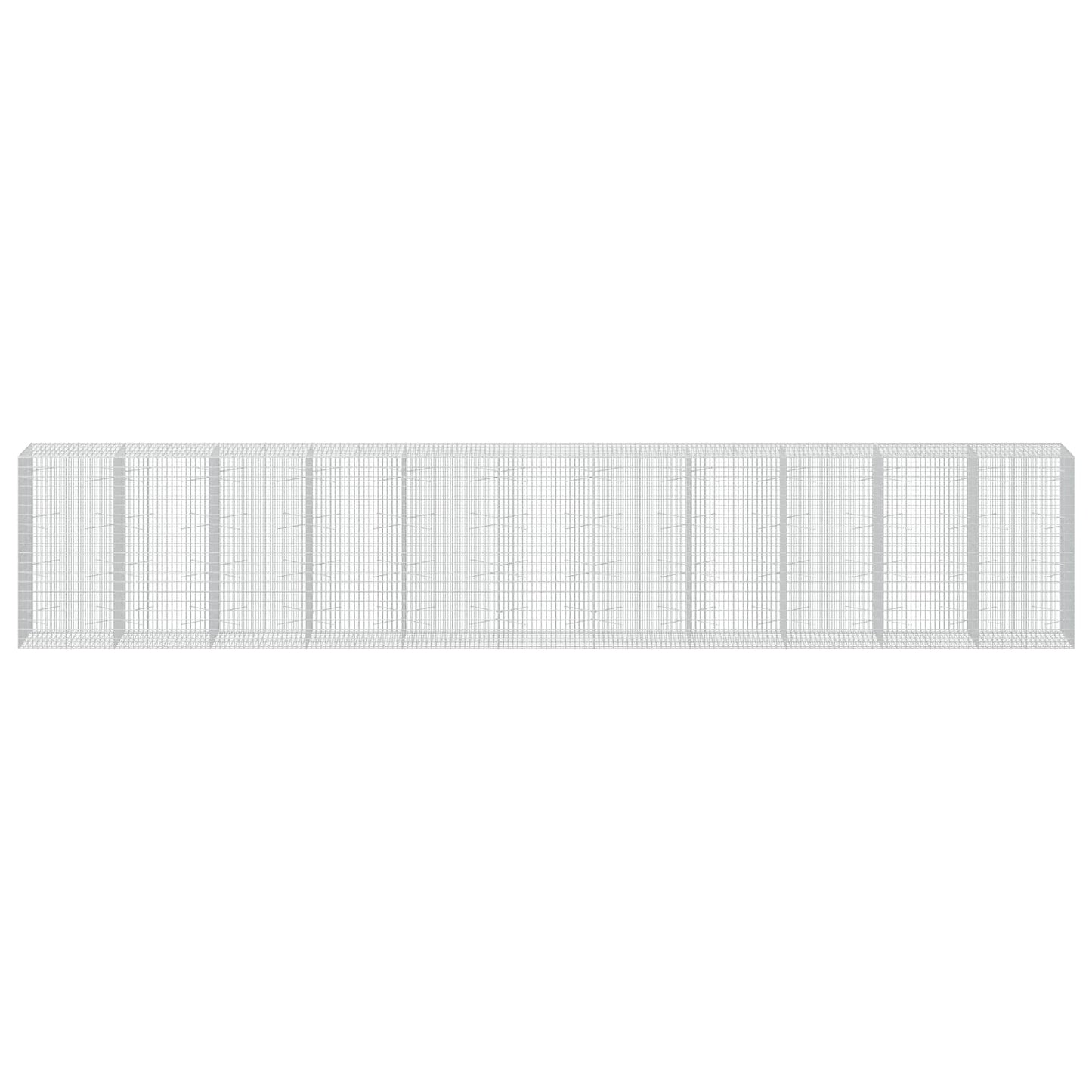 vidaXL Γκαμπιόν με σύρμα 3,5 mm και πλέγμα 5x10 cm 1100x100x200 εκ