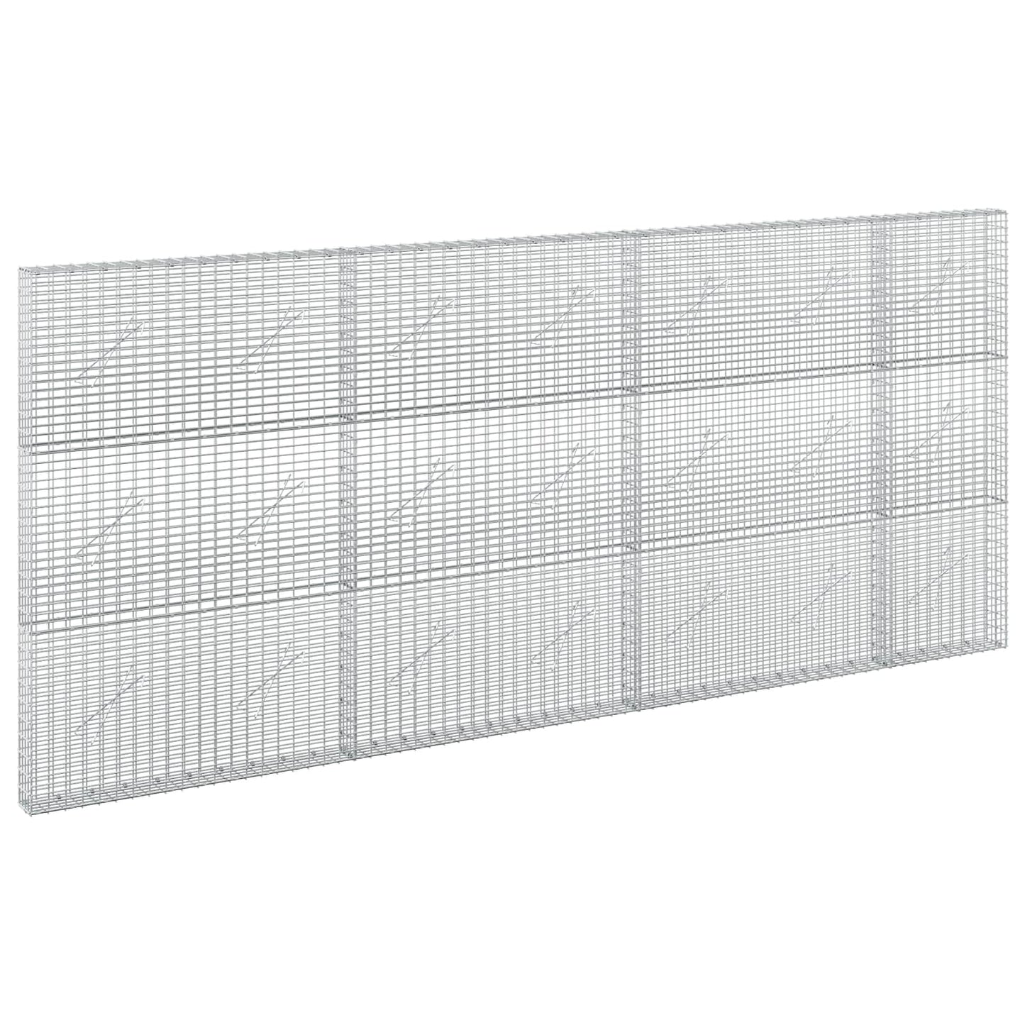vidaXL Γκαμπιόν με σύρμα 5 mm και πλέγμα 5x2,5 cm 350x10x150 εκ