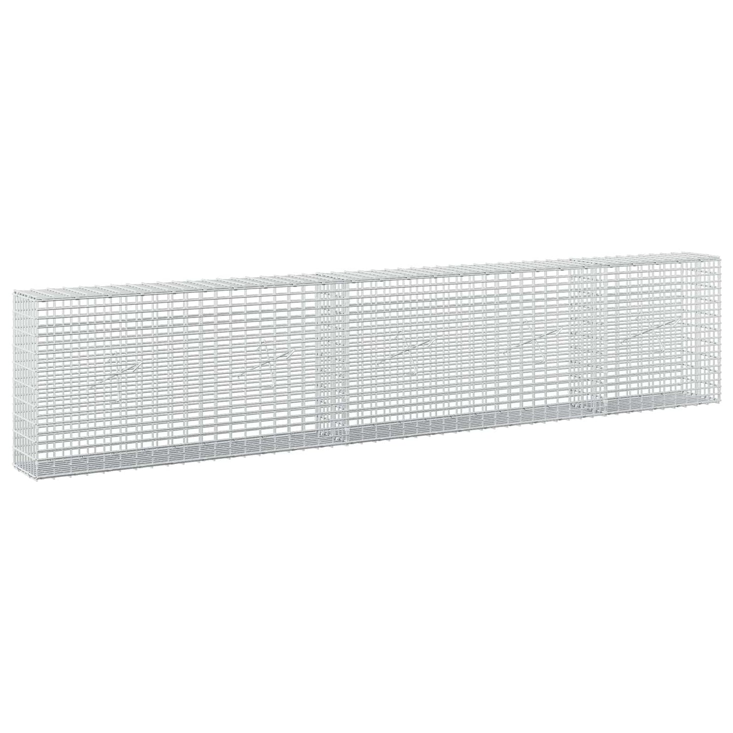 vidaXL Γκαμπιόν με σύρμα 5 mm και πλέγμα 5x2,5 cm 250x20x50 εκ