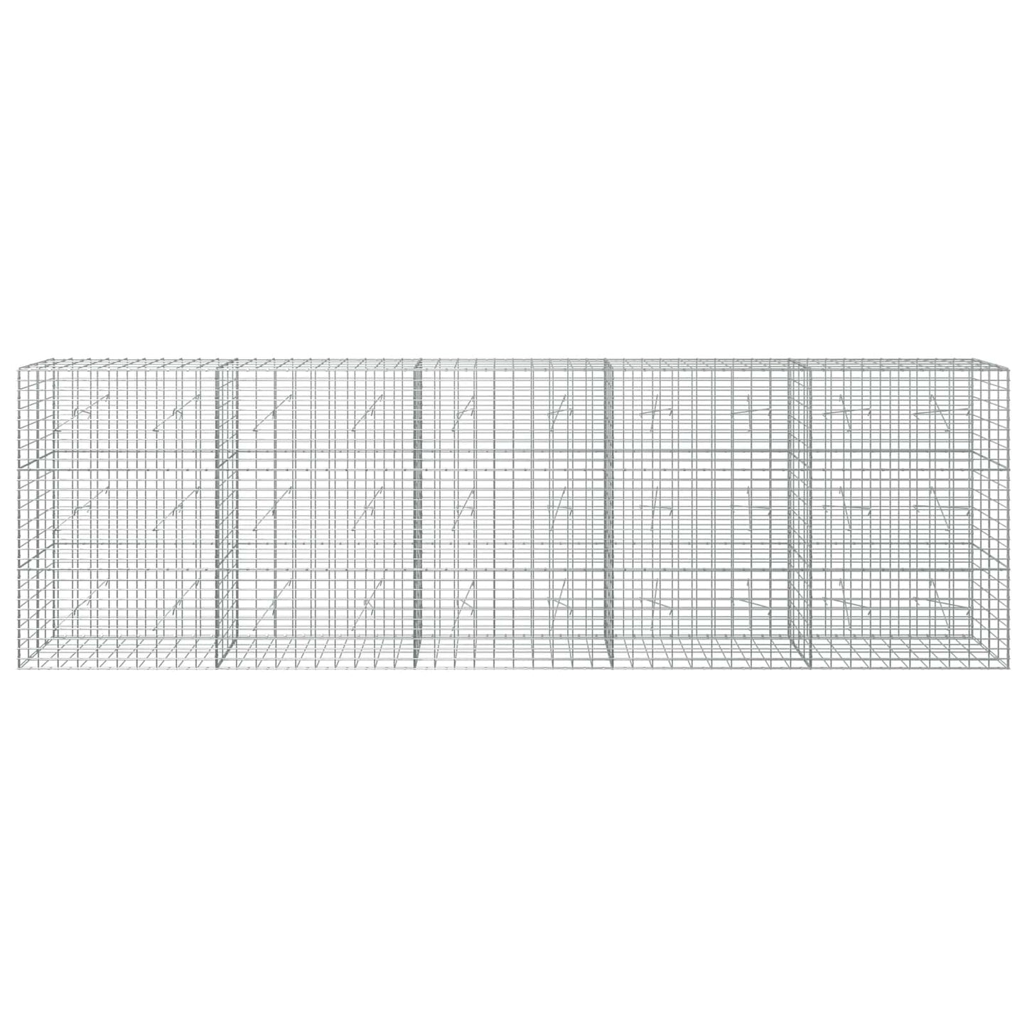 vidaXL Γκαμπιόν με σύρμα 5 mm και πλέγμα 5x10 cm 500x20x150 εκ