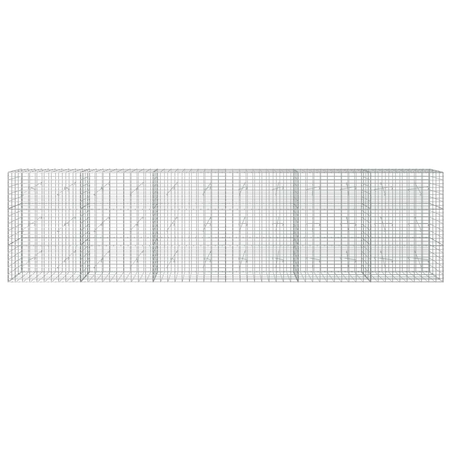 vidaXL Γκαμπιόν με σύρμα 5 mm και πλέγμα 5x10 cm 600x20x150 εκ