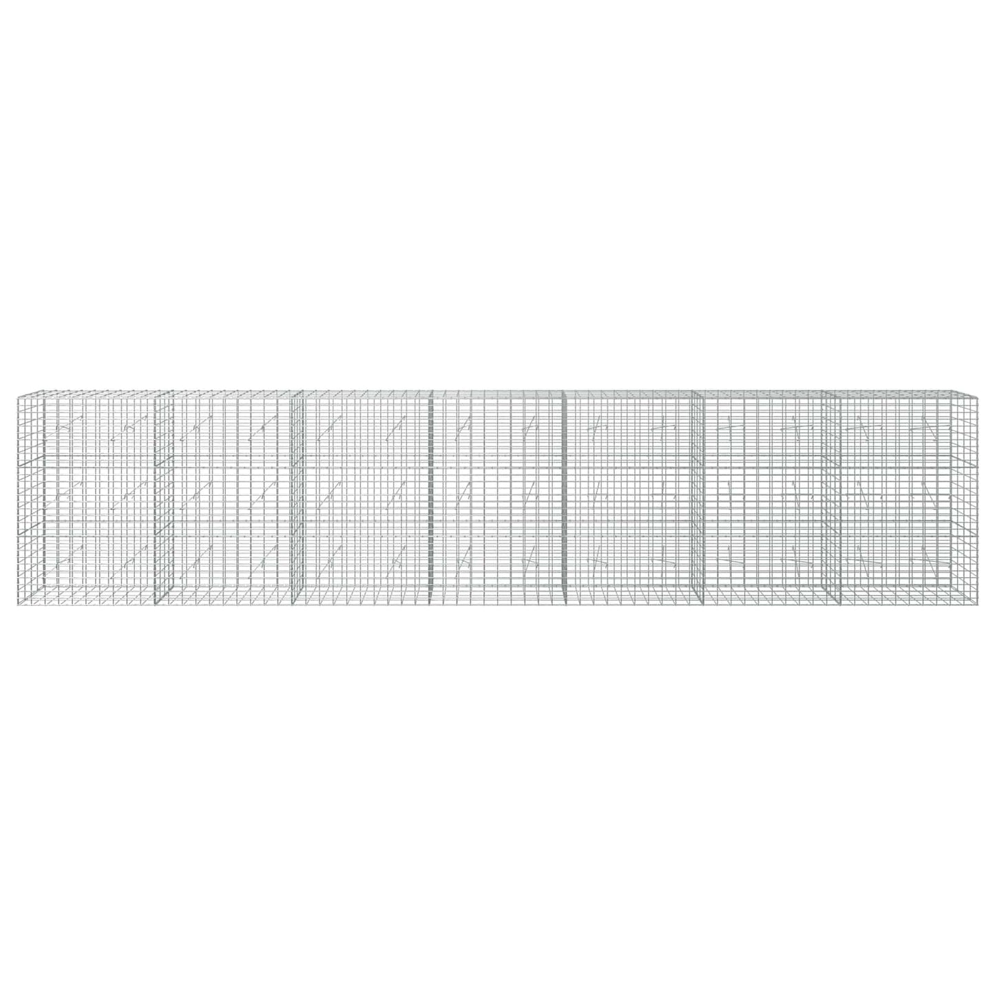 vidaXL Γκαμπιόν με σύρμα 5 mm και πλέγμα 5x10 cm 700x20x150 εκ