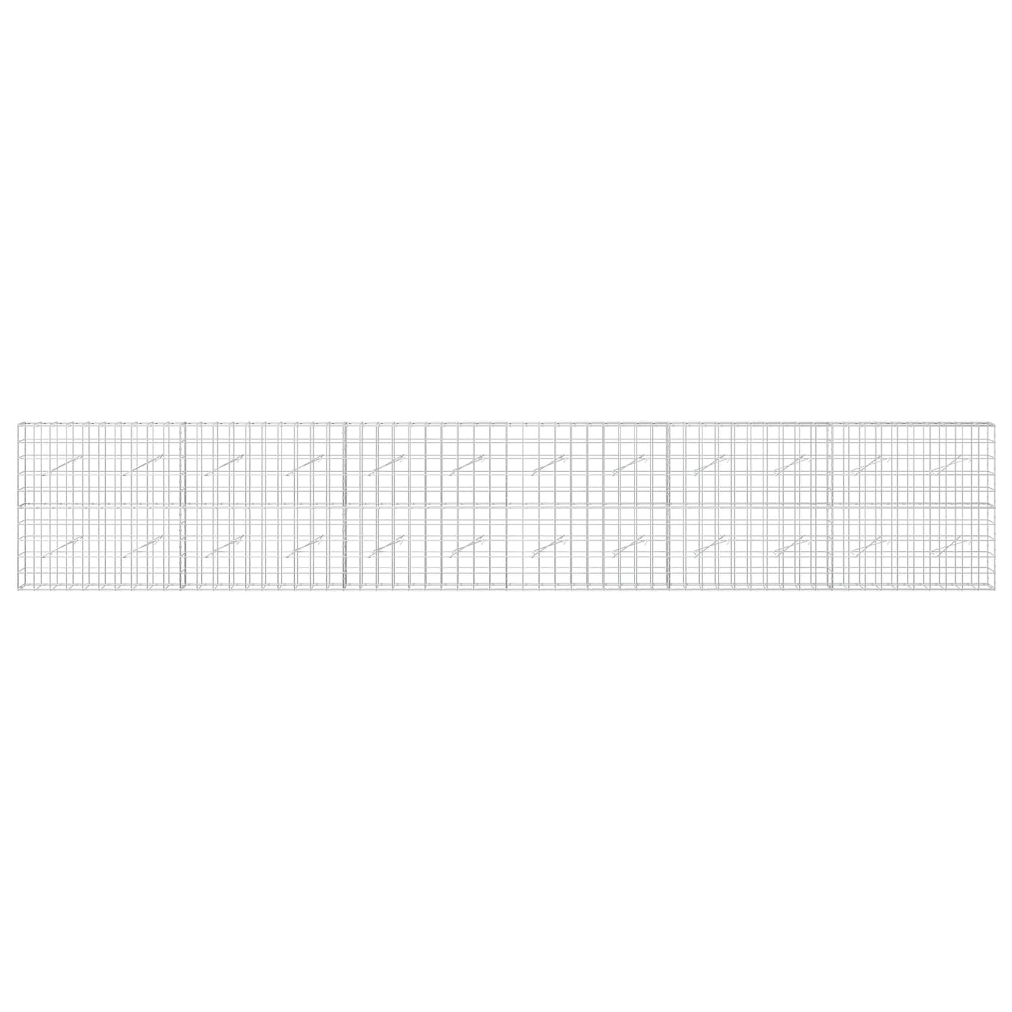 vidaXL Γκαμπιόν με σύρμα 5 mm και πλέγμα 10x10 cm 600x10x100 εκ