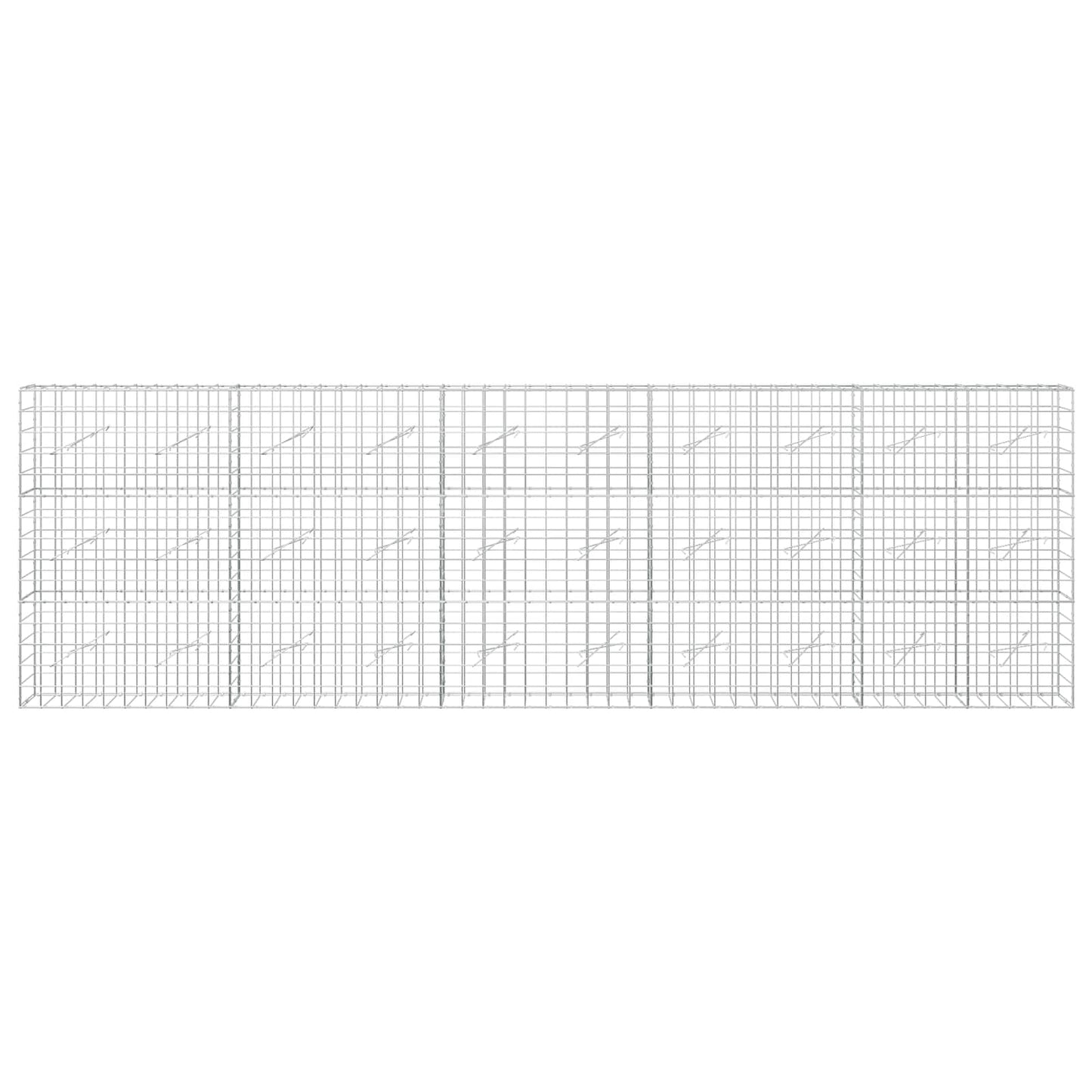vidaXL Γκαμπιόν με σύρμα 5 mm και πλέγμα 10x10 cm 500x10x150 εκ
