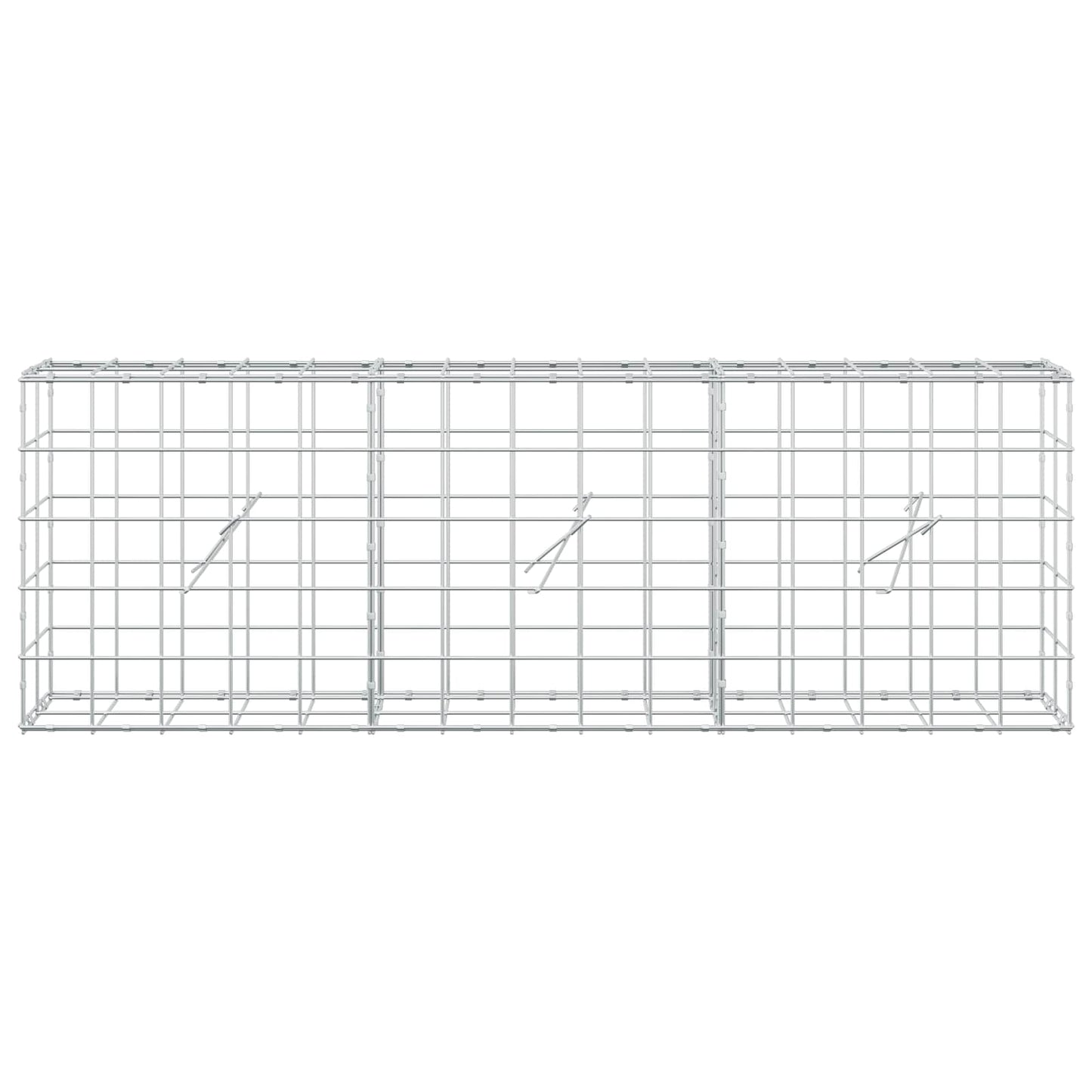 vidaXL Γκαμπιόν με σύρμα 5 mm και πλέγμα 10x10 cm 150x20x50 εκ