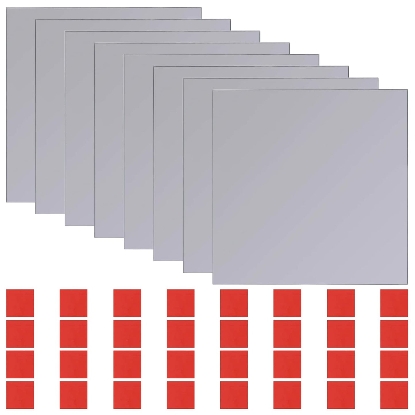 vidaXL Καθρέφτες 8 τμχ. Ασημί 20,5 x 20,5 x 0,4 εκ.