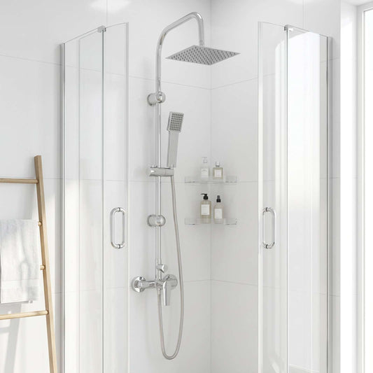 vidaXL Σύστημα Ντους Χρωμέ Ανοξείδωτο Ατσάλι 21 x 48 x 112 cm