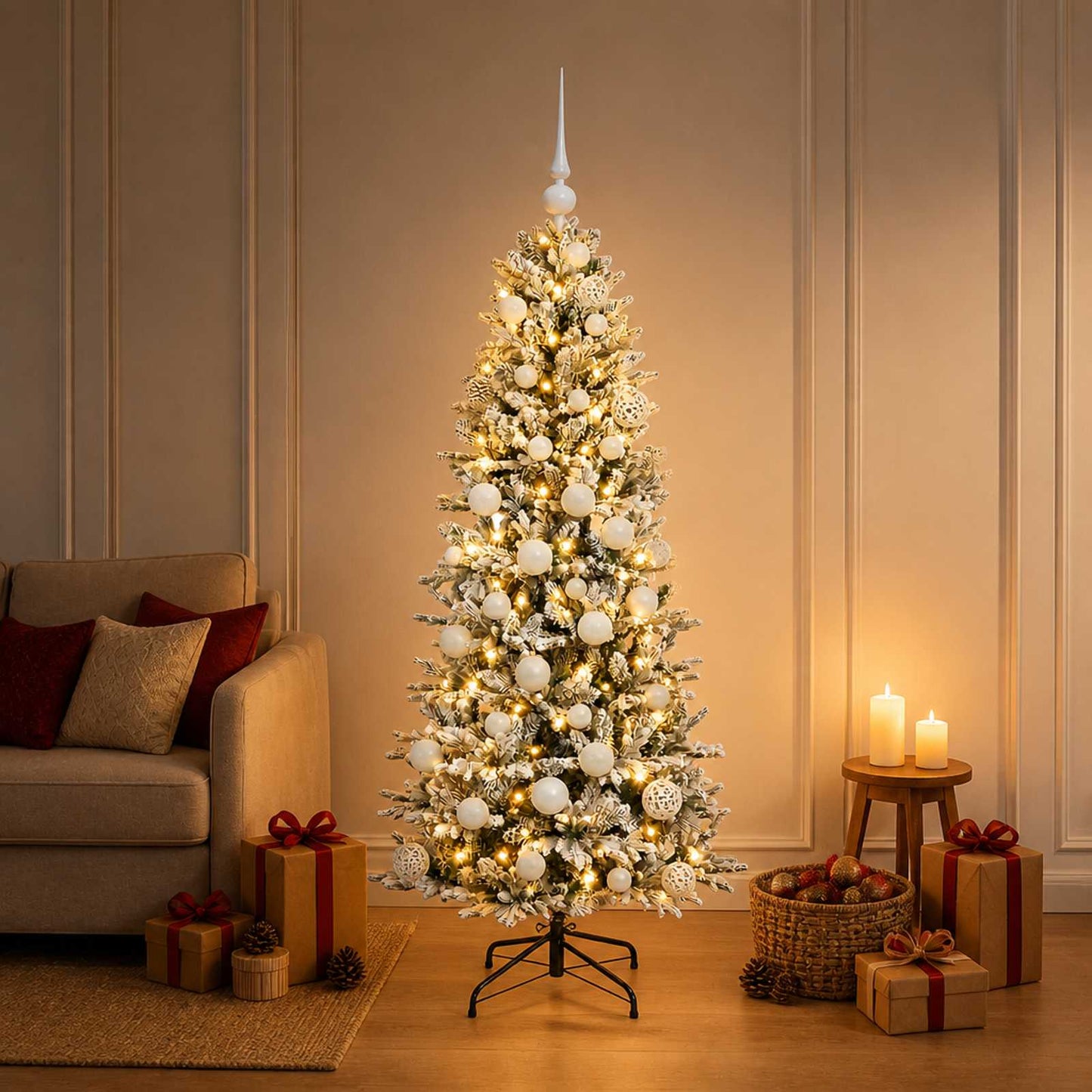 vidaXL Τεχνητό χριστουγεννιάτικο δέντρο με μπάλα 150 εκ. 150 LED