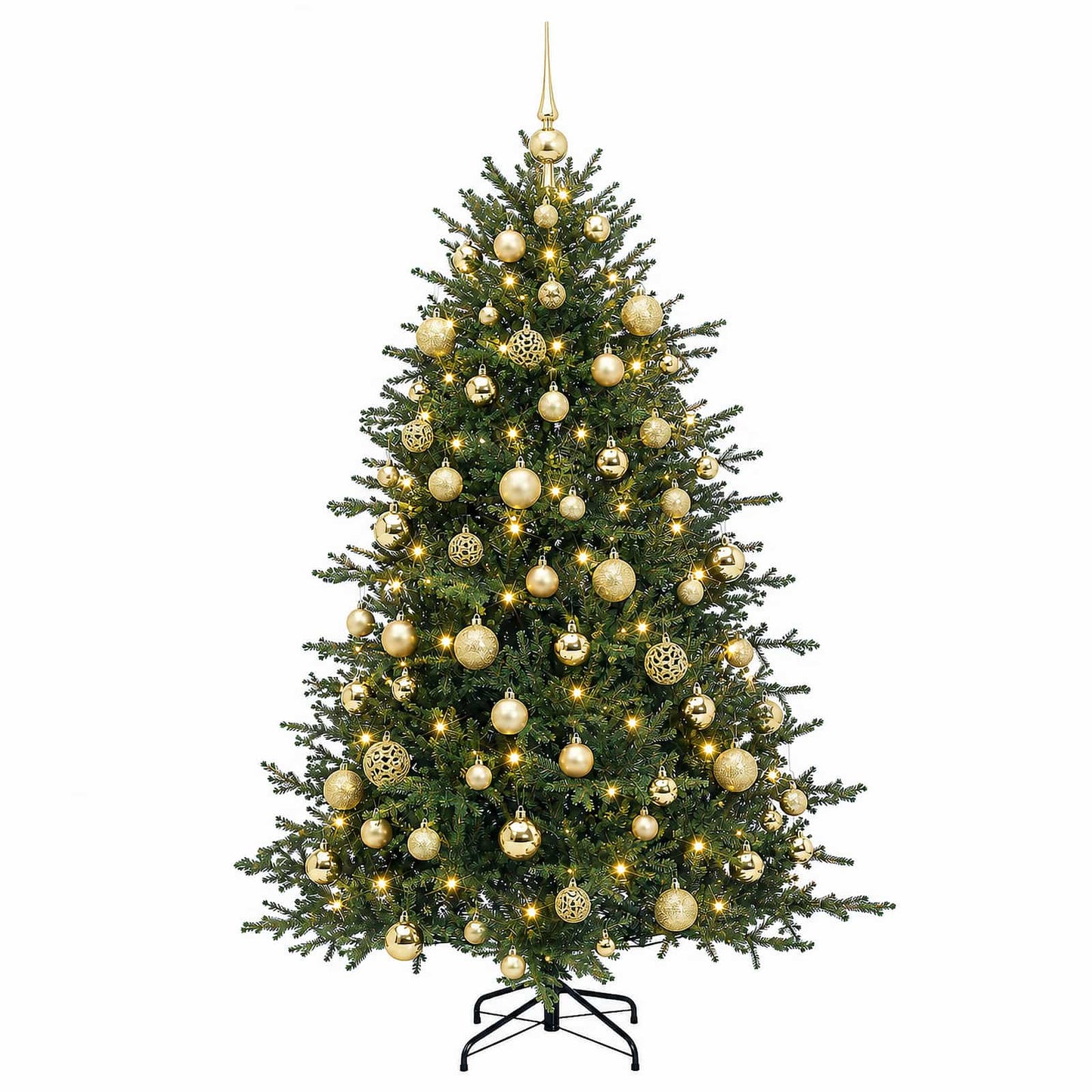 vidaXL Τεχνητό χριστουγεννιάτικο δέντρο με μπάλα 180 εκ. 300 LED