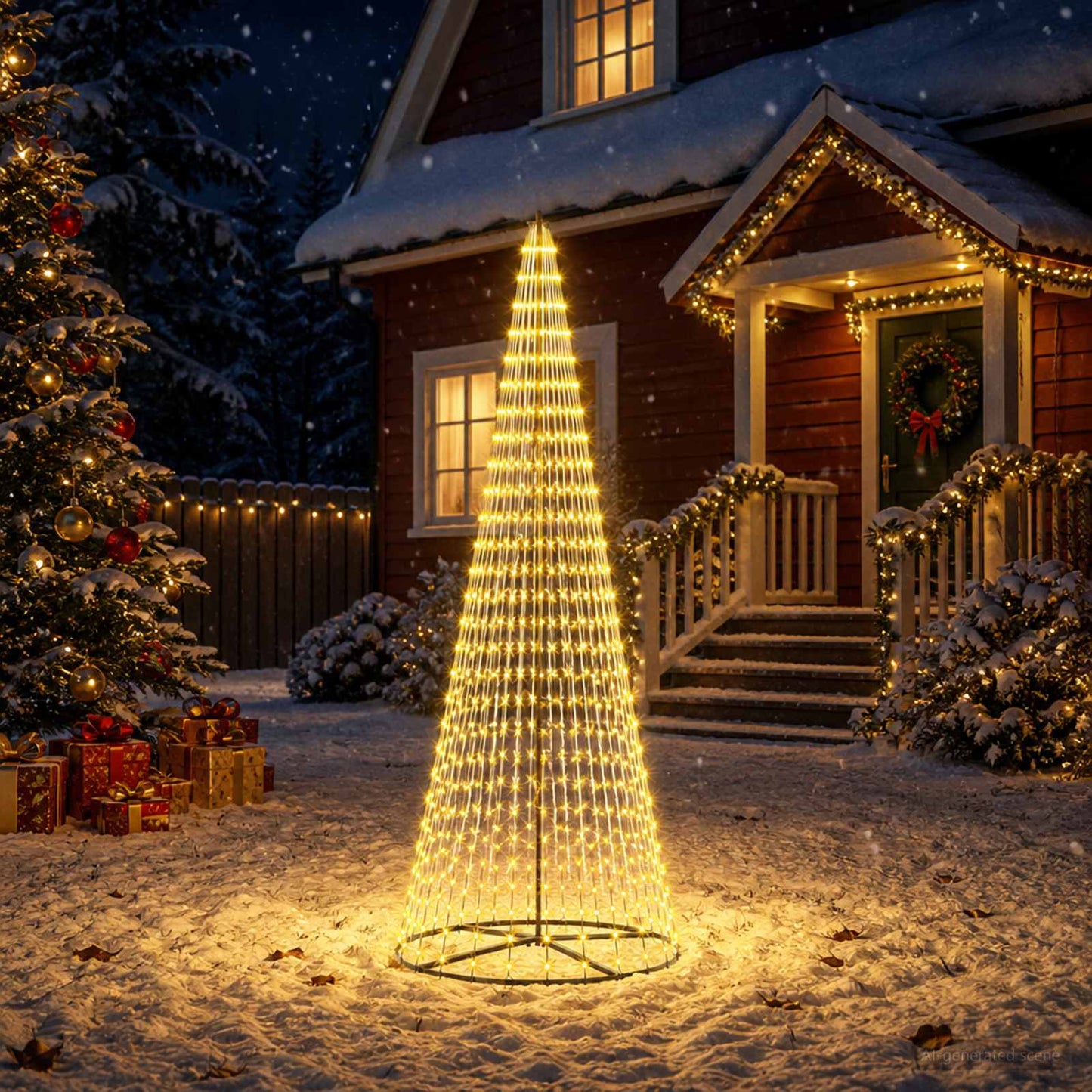 vidaXL LED Χριστουγεννιάτικο Δέντρο 285 εκ. 744 LED Θερμό λευκό Σίδερο