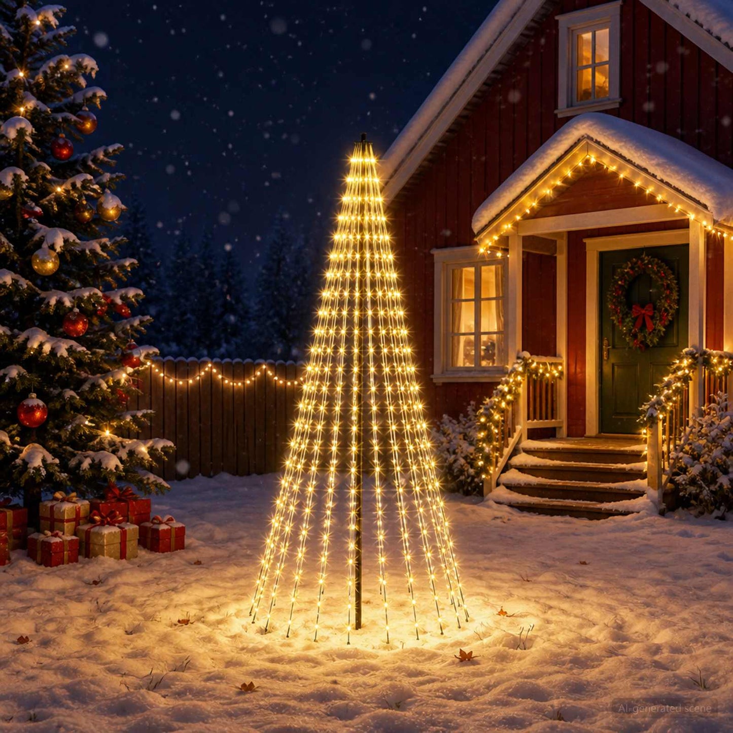 vidaXL LED Χριστουγεννιάτικο Δέντρο 235 εκ. 500 LED Θερμό λευκό Σίδερο