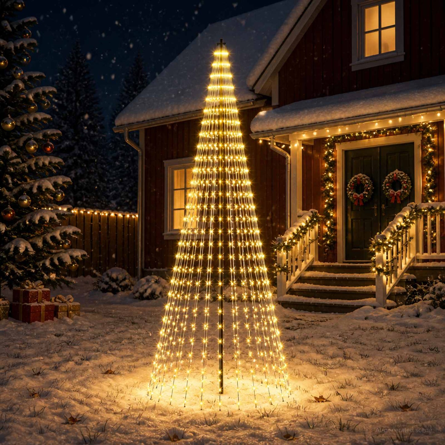 vidaXL LED Χριστουγεννιάτικο Δέντρο 285 εκ. 744 LED Θερμό λευκό Σίδερο