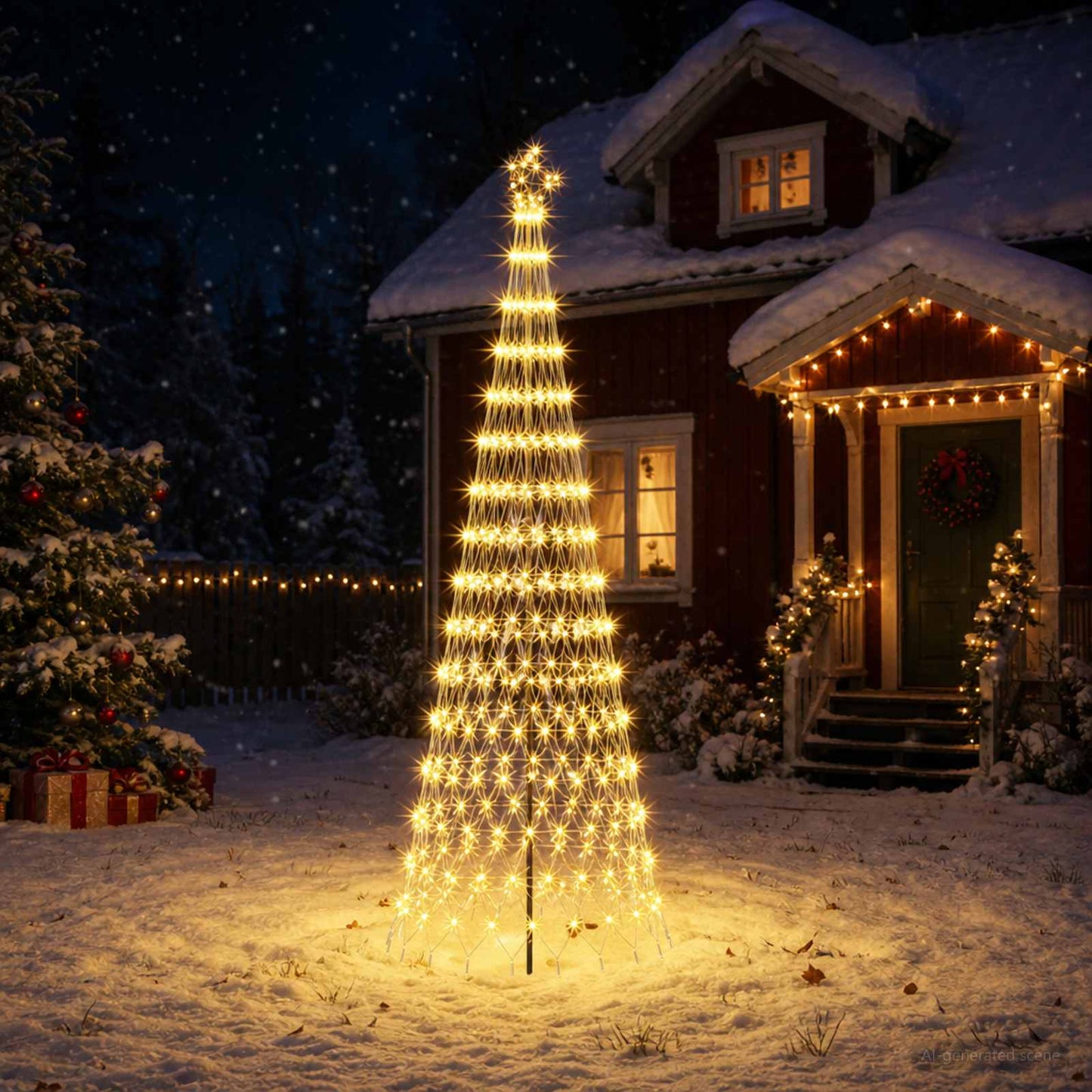 vidaXL LED Χριστουγεννιάτικο Δέντρο 300 εκ. 350 LED Θερμό λευκό Σίδερο