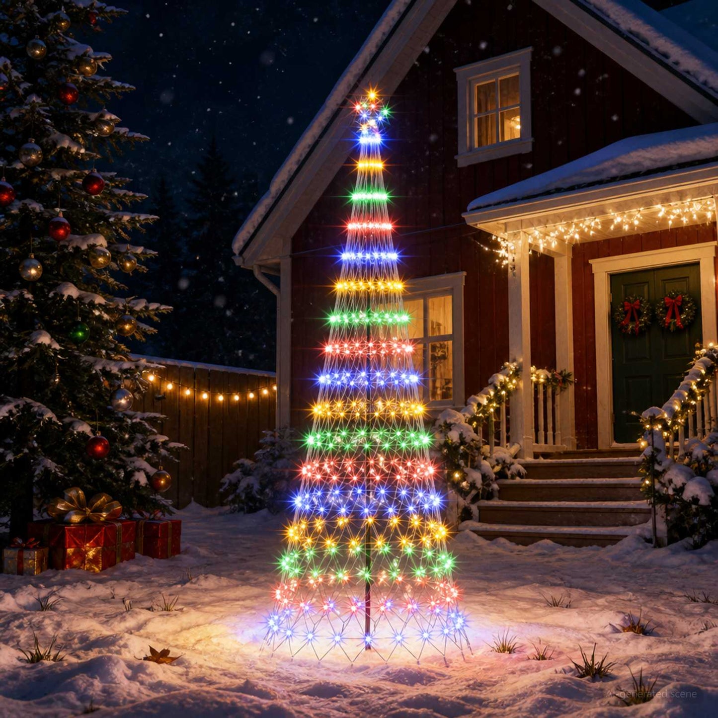 vidaXL LED Χριστουγεννιάτικο Δέντρο 300 εκ. 350 LED Πολύχρωμο Σίδερο