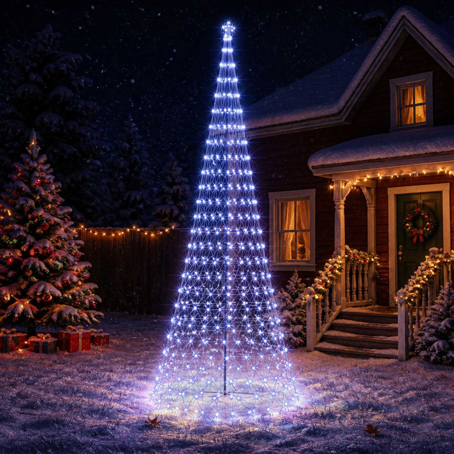 vidaXL LED Χριστουγεννιάτικο Δέντρο 500 εκ. 550 LED Μπλε Σίδερο Μαύρο
