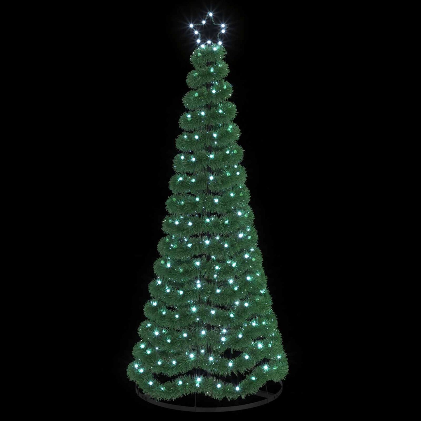 vidaXL Χριστουγεννιάτικο δέντρο με tinsel, LED και βάση EKENAS 180 εκ.